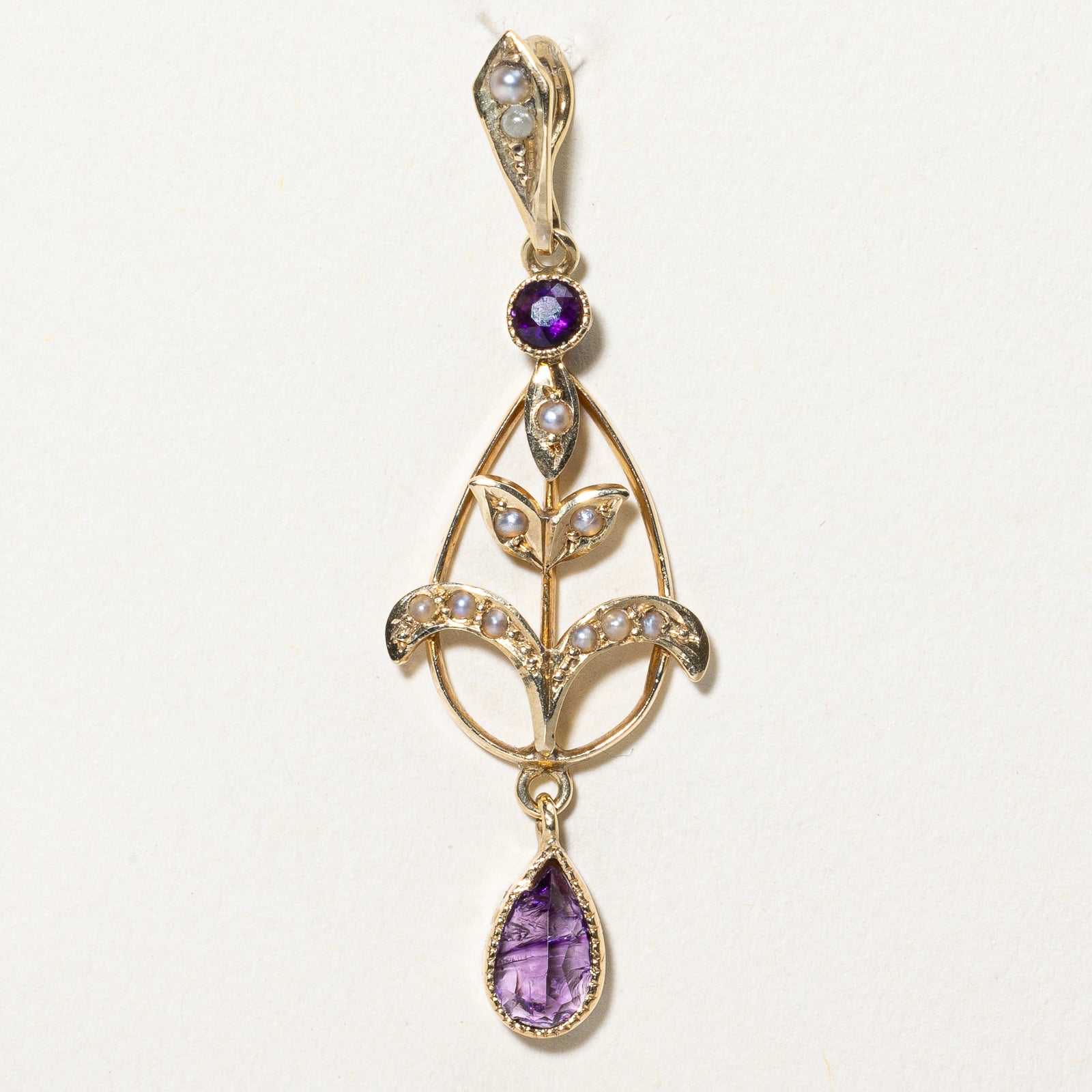 0.26ctw Amethyst & Pearl Sterling Silver Pendant Necklace for Women - Elegant Jewelry Gift for Birthday, Anniversary & Special Occasions