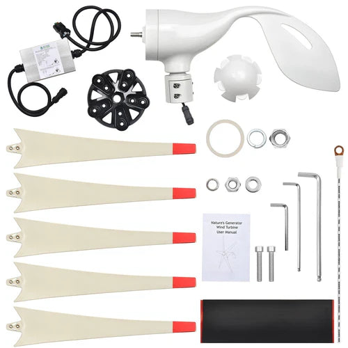 Nature's Generator Wind Turbine Kit - Portable Renewable Energy System for Home, RV & Off-Grid Power | Solar & Wind Hybrid Charging for Emergency Backup & Outdoor Adventures