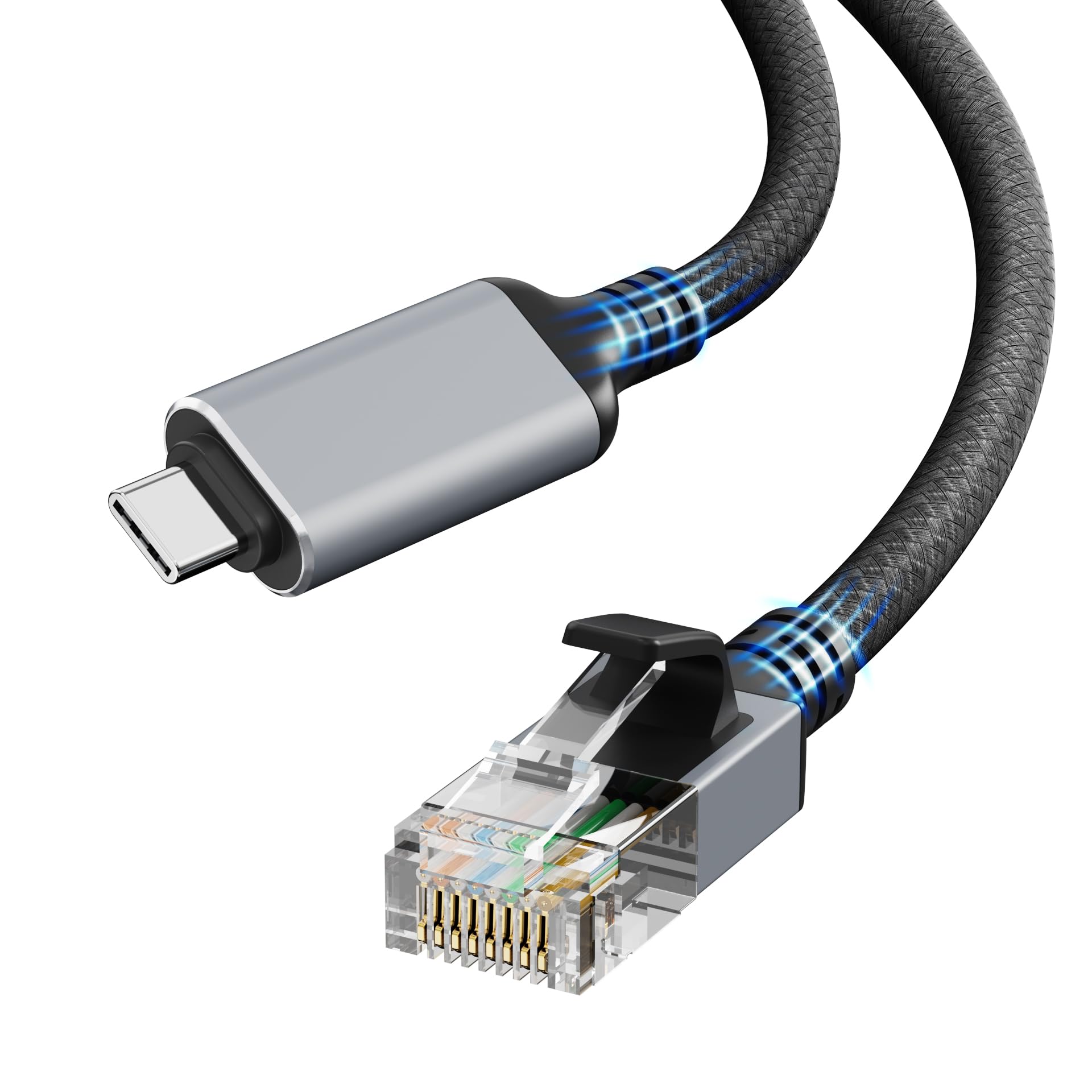 Dacrown 10 FT USB C to Ethernet Cable - Gigabit LAN Network Adapter, Thunderbolt 4/3 Compatible for MacBook Air/Pro, XPS, iPhone 15, Galaxy S24 - Fast Wired Internet Connection for Home Office, Gaming & Streaming