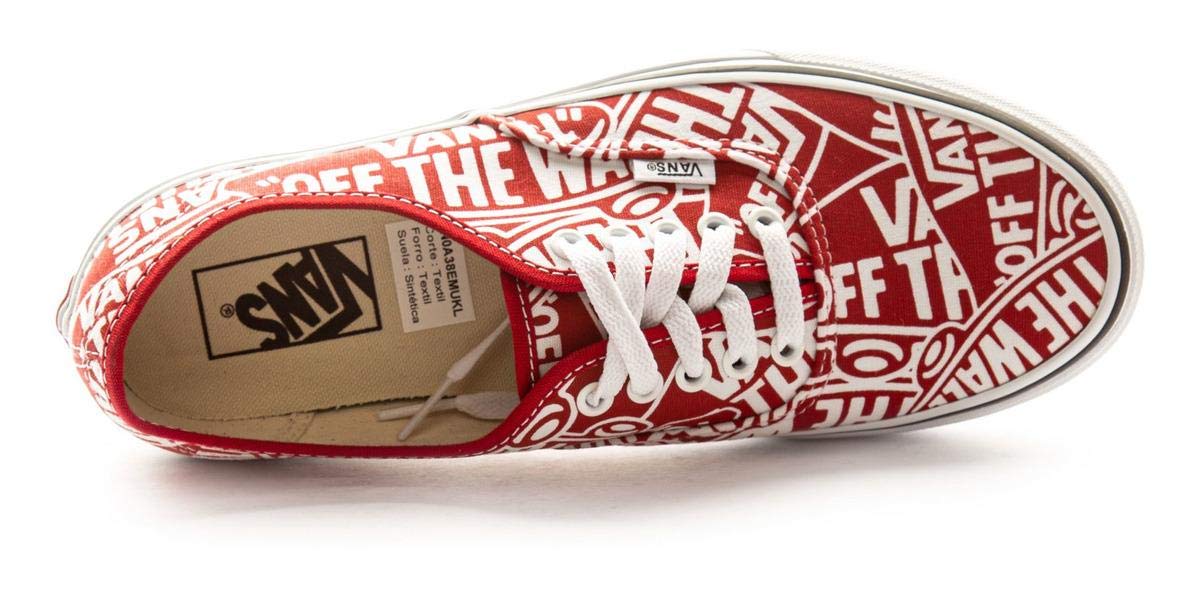 Vans Authentic Off The Wall Skate Shoes - Classic Red & True White Sneakers for Men & Women | Perfect for Skateboarding, Casual Wear & Street Style Fashion