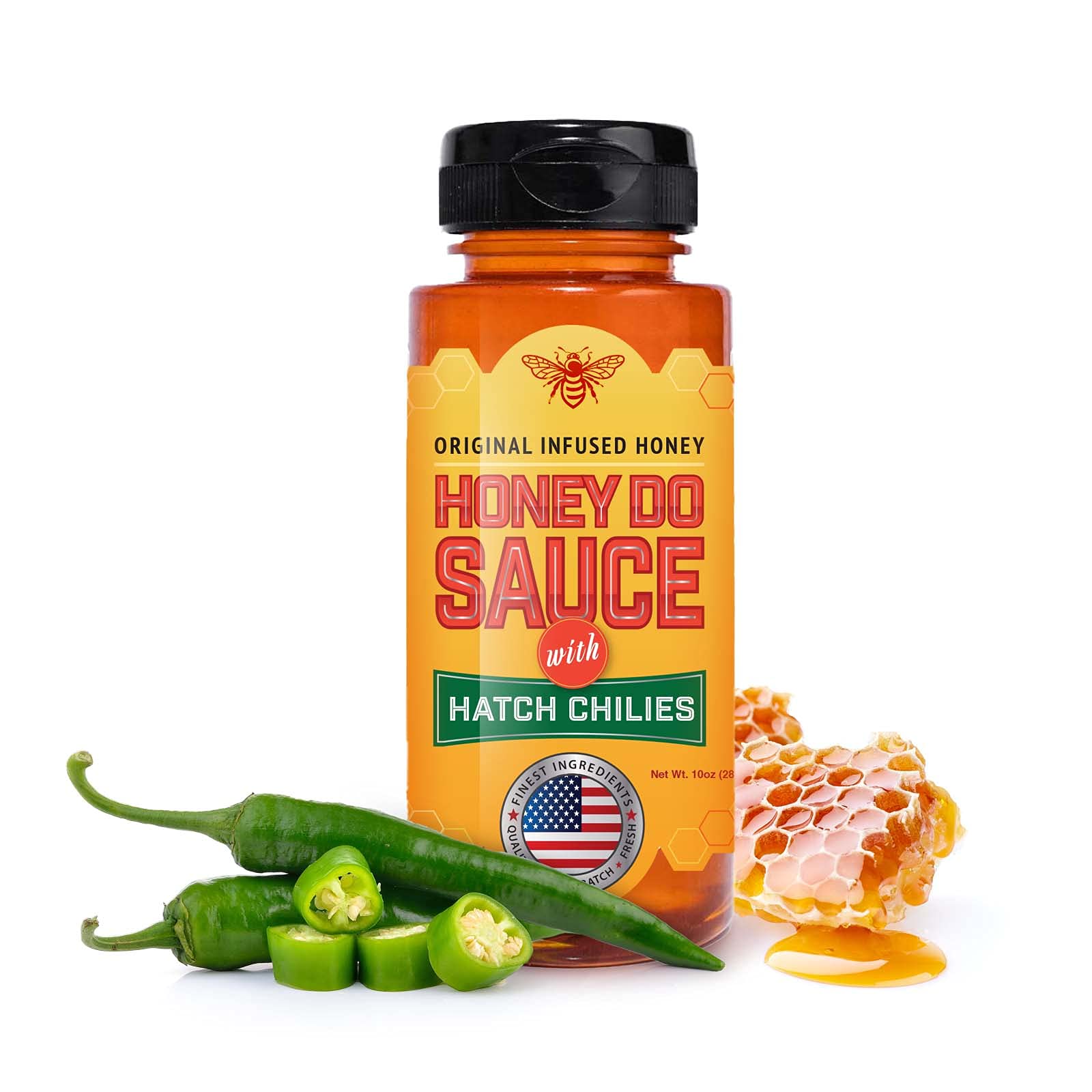 Honey Do Sauce - Spicy Hot Hatch Chili Infused Honey | 100% Pure Organic Honey Sauce | No Sugar Added, Gluten-Free, Paleo Friendly | Perfect for Cooking, Grilling, Salad Dressing & Gift Giving