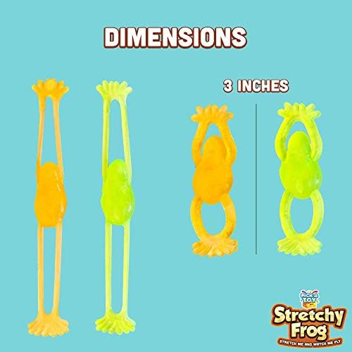 PICK A TOY Slingshot Frog 24-Pack - Sticky Wall Climbing Toys for Kids | Fun Stretchy Throw & Stick Game | Easter Egg Stuffers, Party Favors, Goodie Bags & Pinata Fillers - Perfect for Birthday Parties, Classroom Rewards & Outdoor Play