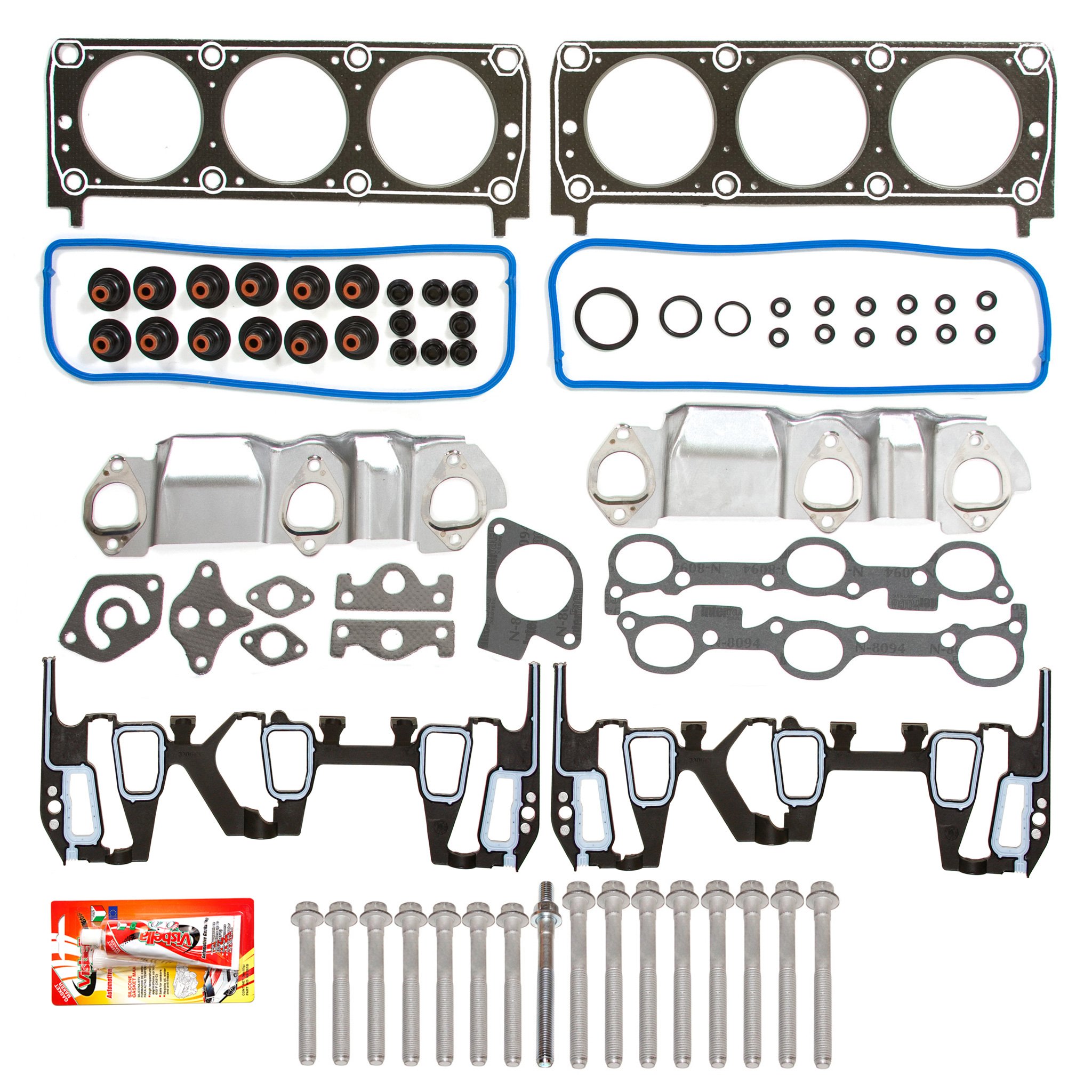 95-99 Chevrolet Pontiac Buick Oldsmobile 3.1L OHV Engine Head Gasket Set with Head Bolts - Compatible Replacement for Engine Repair & Maintenance