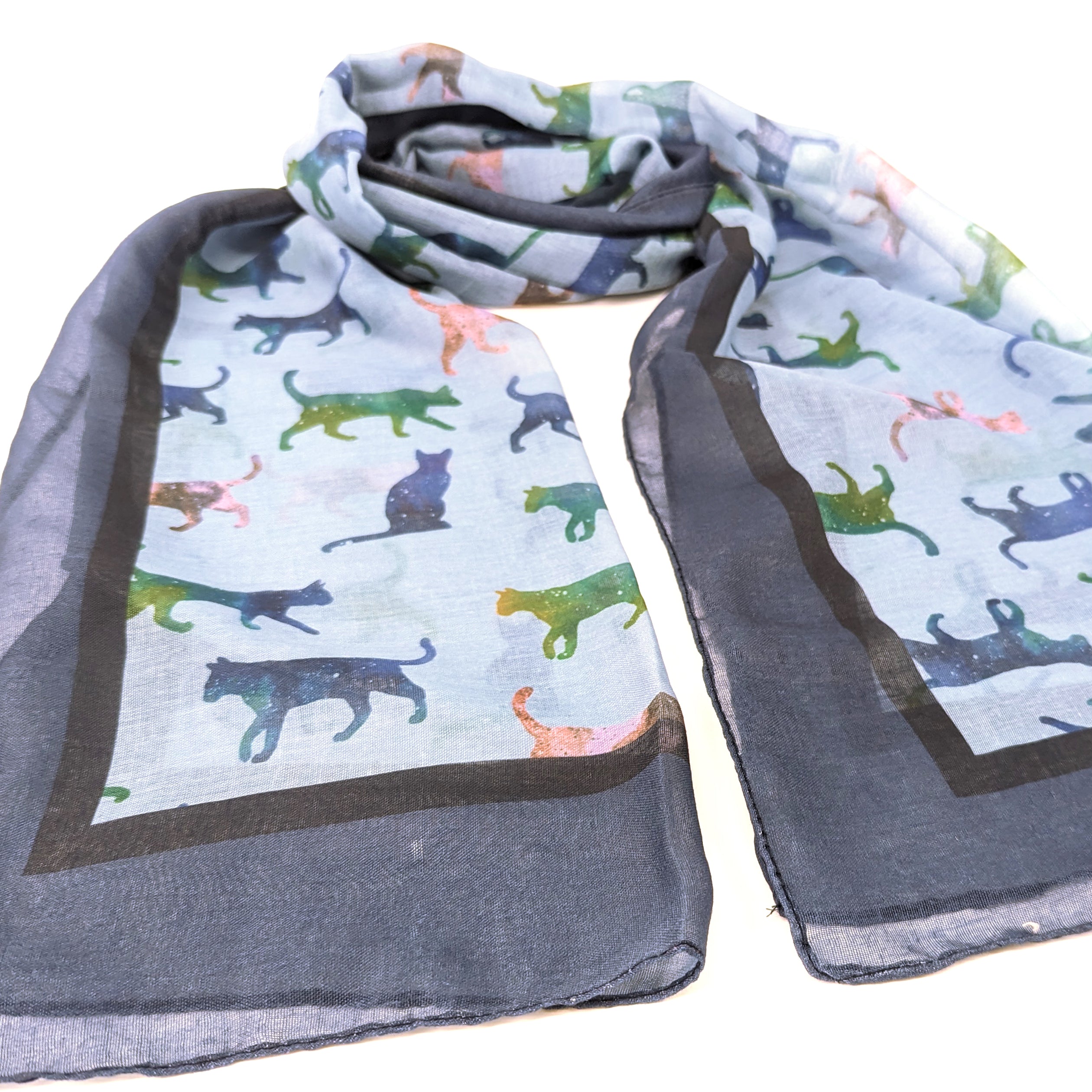 Clio The Cat Scarf - Soft Azure Blue Winter Scarf (50x180cm) for Women & Men | Warm Fashion Accessory for Cold Weather, Outdoor Activities & Holiday Gifts