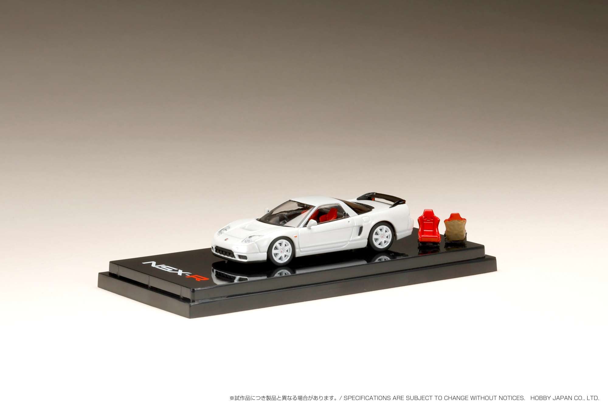 1:64 Scale Honda NSX R (NA2) Diecast Model Car with Genuine Seats - Pearl White Finish - Collectible Japanese Sports Car Display for Hobbyists & Racing Fans - Perfect for Showcase, Office Decor, and Gift Giving