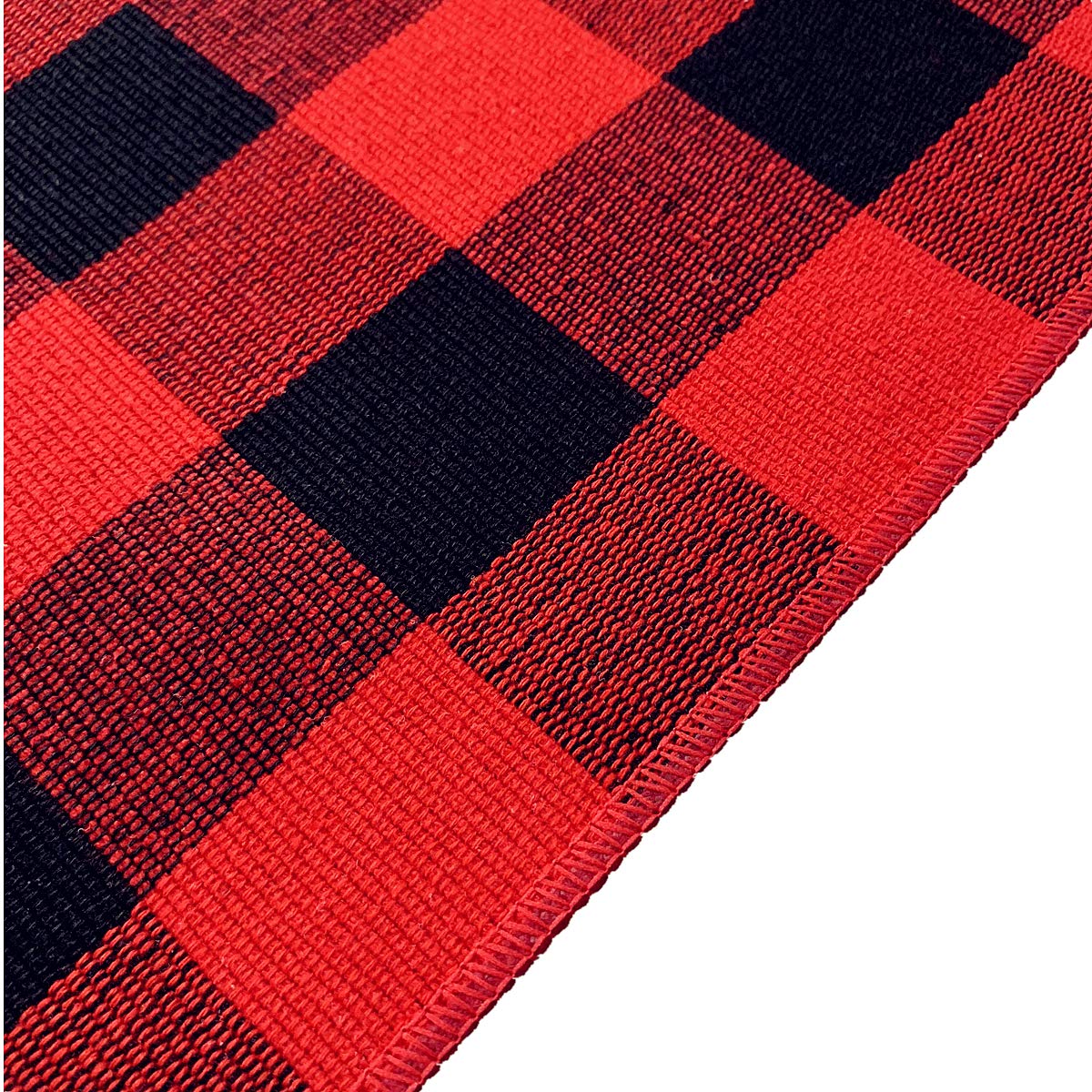 UKELER 6-Pack Buffalo Check Plaid Placemats - 100% Cotton Woven Washable Heat-Resistant Table Mats for Kitchen Dining (Red & Black) | Perfect for Holiday Dinners, Parties & Everyday Use