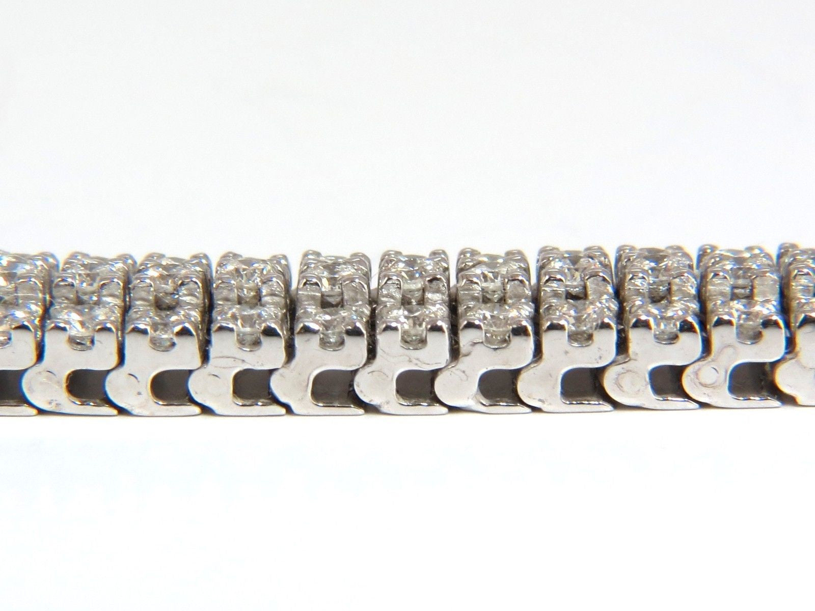 5.50ct Natural Round Brilliant Diamond Tennis Bracelet in 14K White Gold - Elegant Three Row Design for Women, Perfect for Weddings, Anniversaries & Special Occasions