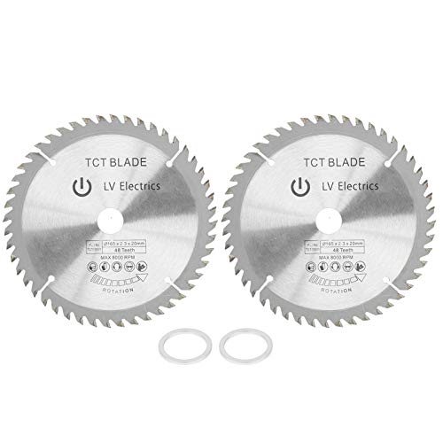 6-Inch Carbide Tipped Circular Saw Blades - 2 Pack Wood Cutting Discs with 48 Teeth for Woodworking, DIY Projects & Home Improvement - Perfect for Cutting Plywood, Hardwood & Softwood