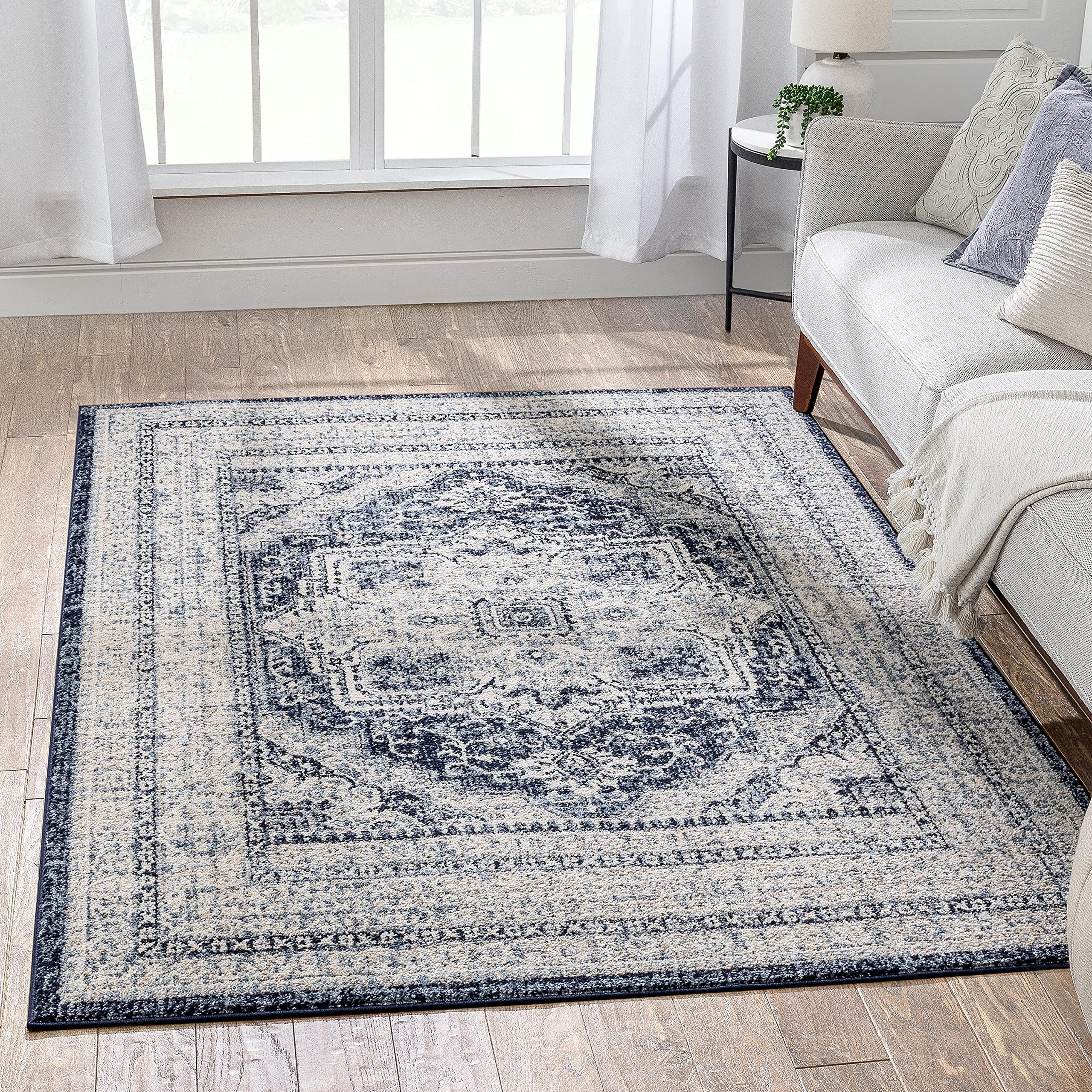 Well Woven Pezera Blue Medallion Runner Rug 2'3
