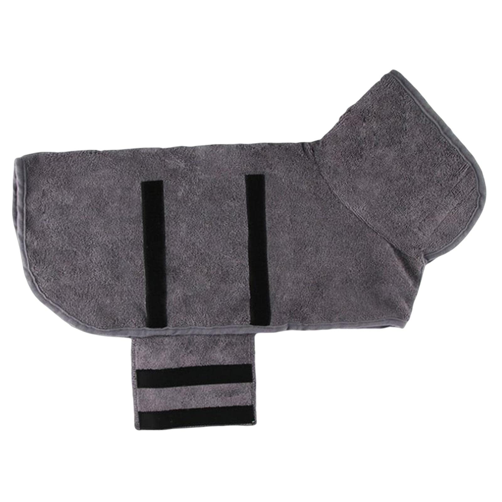 MagiDeal Dog Bathrobe Towel - Super Absorbent Adjustable Pet Bath Towel for Dogs, Quick-Dry Puppy Bathing Accessories (Grey) - Perfect for Post-Bath Drying, Grooming & Spa Days at Home