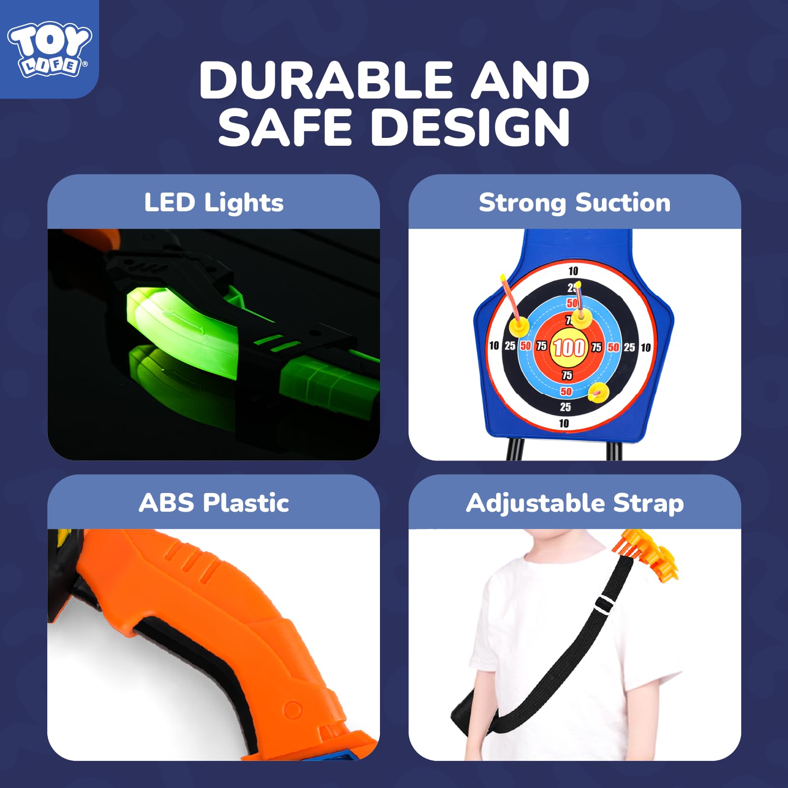 TOY Life LED Bow and Arrow Set for Kids Ages 4-12 - Outdoor Archery Game Toy with Light Up Arrows | Perfect Birthday Gift for Boys & Girls | Backyard Fun, Camping Activities & Outdoor Play