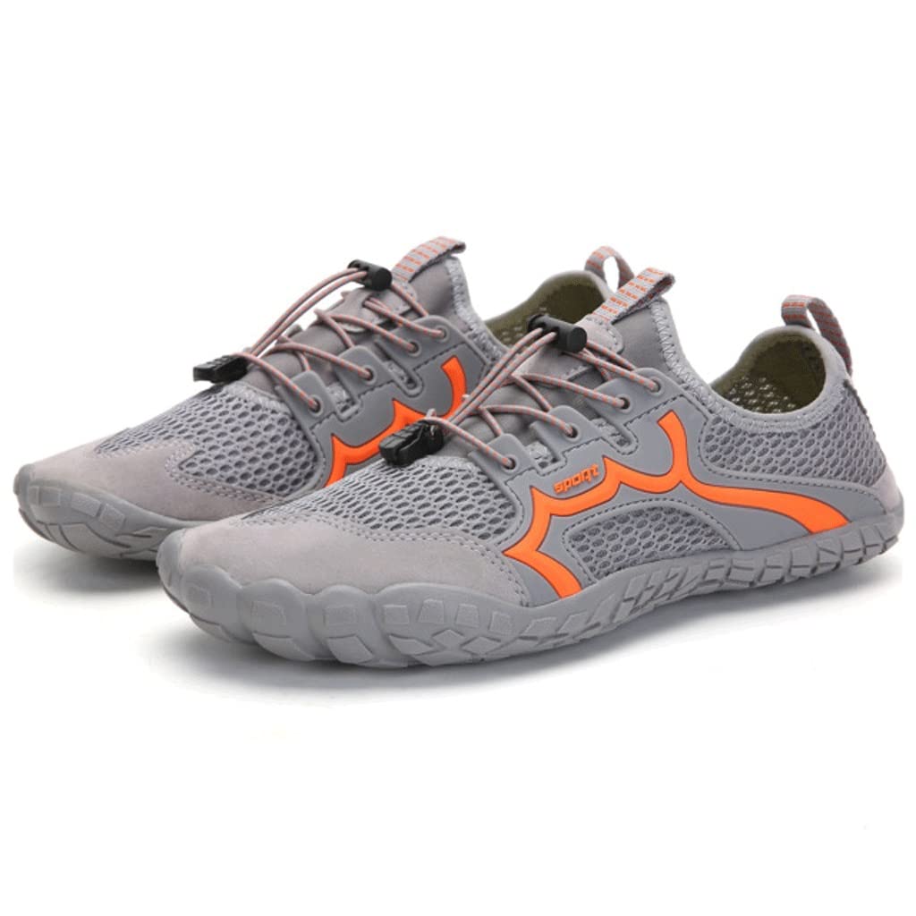 YKBTP Quick-Drying Water Shoes for Men & Women - Lightweight Breathable Barefoot Beach Shoes for Outdoor Activities, Swimming, Hiking - Gray Size 47