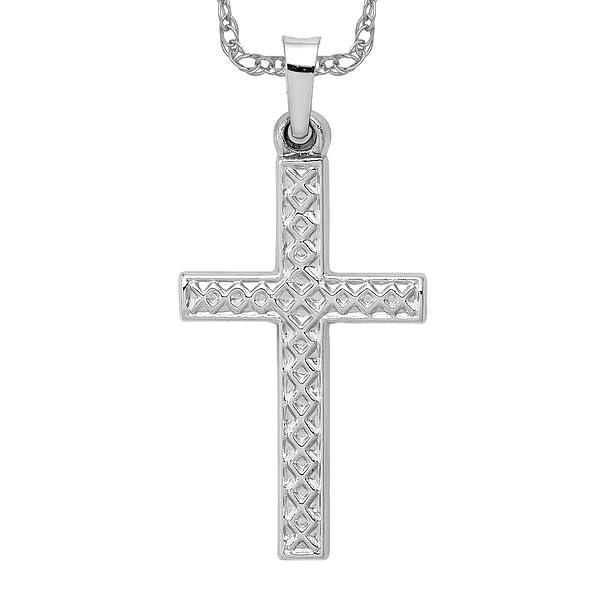 14K Solid White Gold Latin Mexican Holy Cross Necklace - Religious Chain Pendant with Jesus Christ Charm for Women & Men | Perfect for Baptism, First Communion, Confirmation & Daily Faith Jewelry
