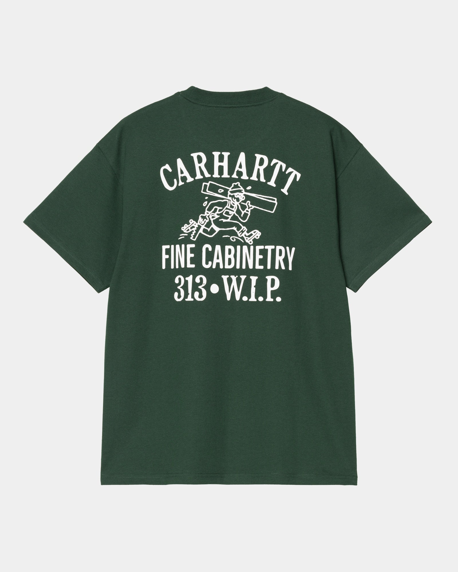Premium Cabinetry T-Shirt | Soft Cotton Crewneck Tee in Conifer Green & White | Perfect for Work, Casual Wear & Outdoor Activities