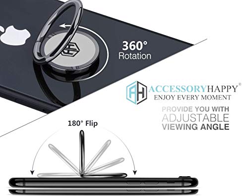 Metal Phone Ring Grip Stand Holder - Magnetic Kickstand for iPhone & Android, Black | Secure Grip, Hands-Free Viewing, Perfect for Travel, Workouts, and Video Calls
