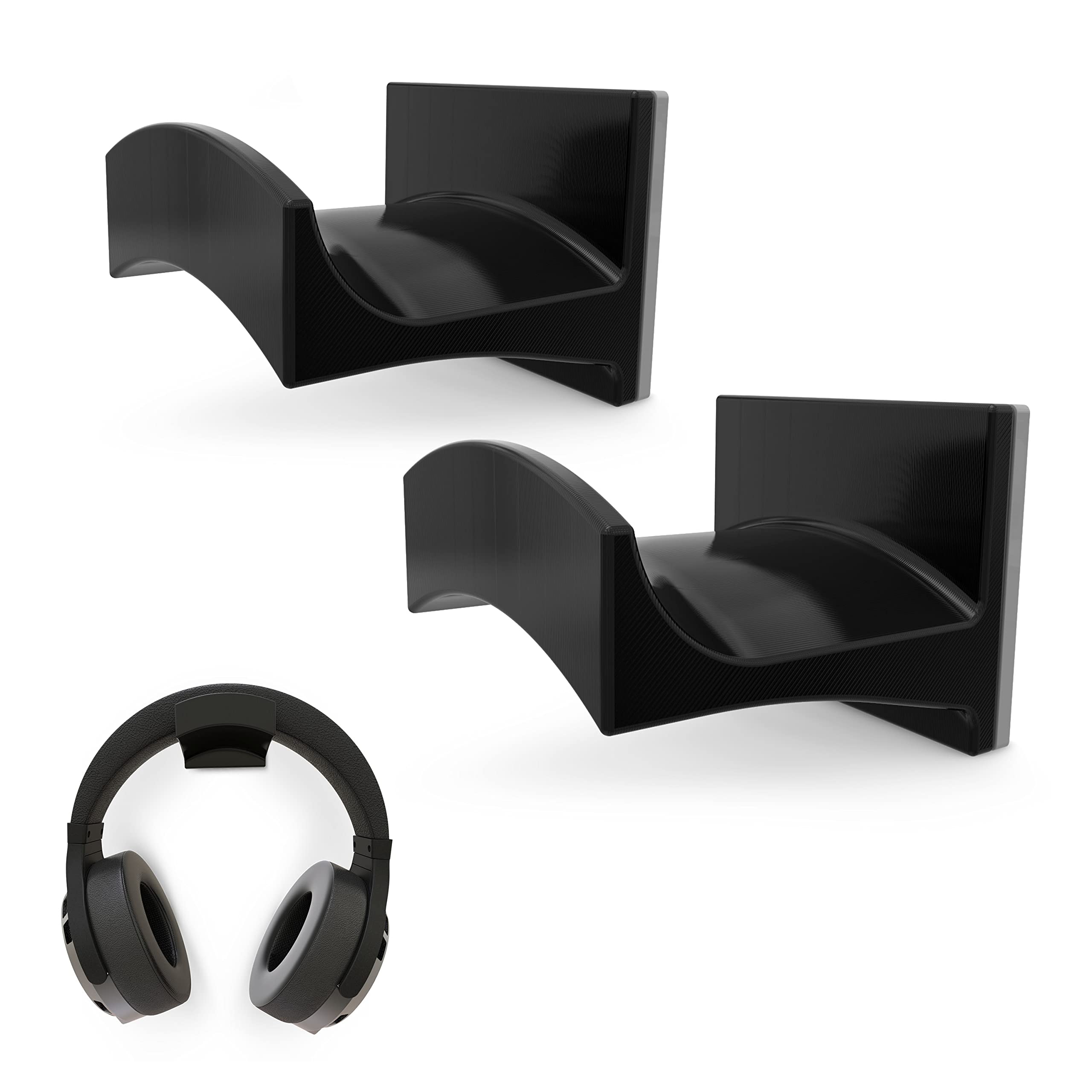 Brainwavz Large Headphone Stand & Hanger - Universal Holder for Wide Headbands (2 Pack) | Compatible with AKG K701, K7902, K204, Sony MDR-7506, Sennheiser, Audio-Technica Headsets | Perfect for Gaming Setup, Office Desk & Home Audio Station