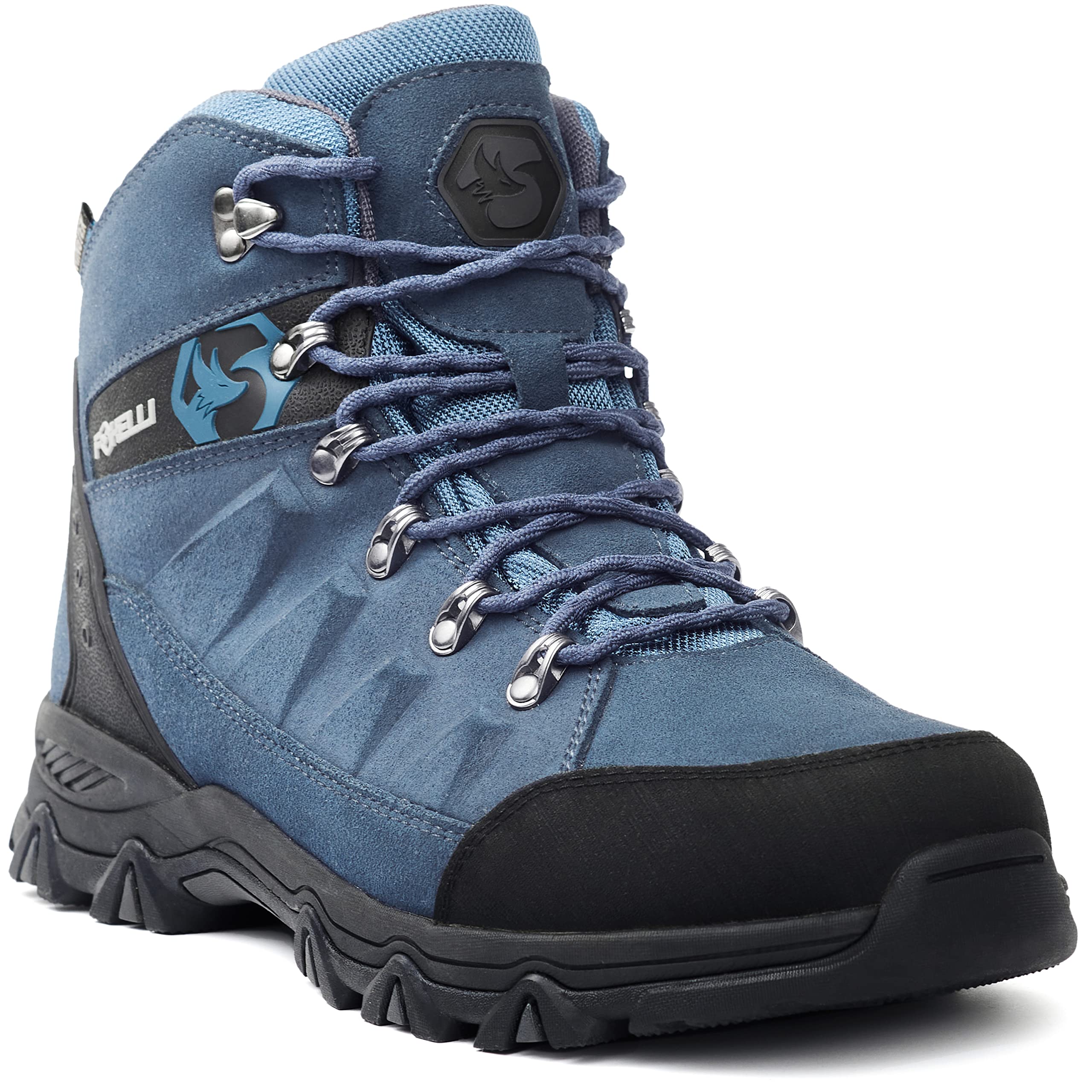Foxelli Men’s Waterproof Hiking Boots - Breathable Suede Leather Outdoor Shoes for Trekking & Backpacking | Lightweight Comfortable Footwear for Mountain Trails & Camping Adventures