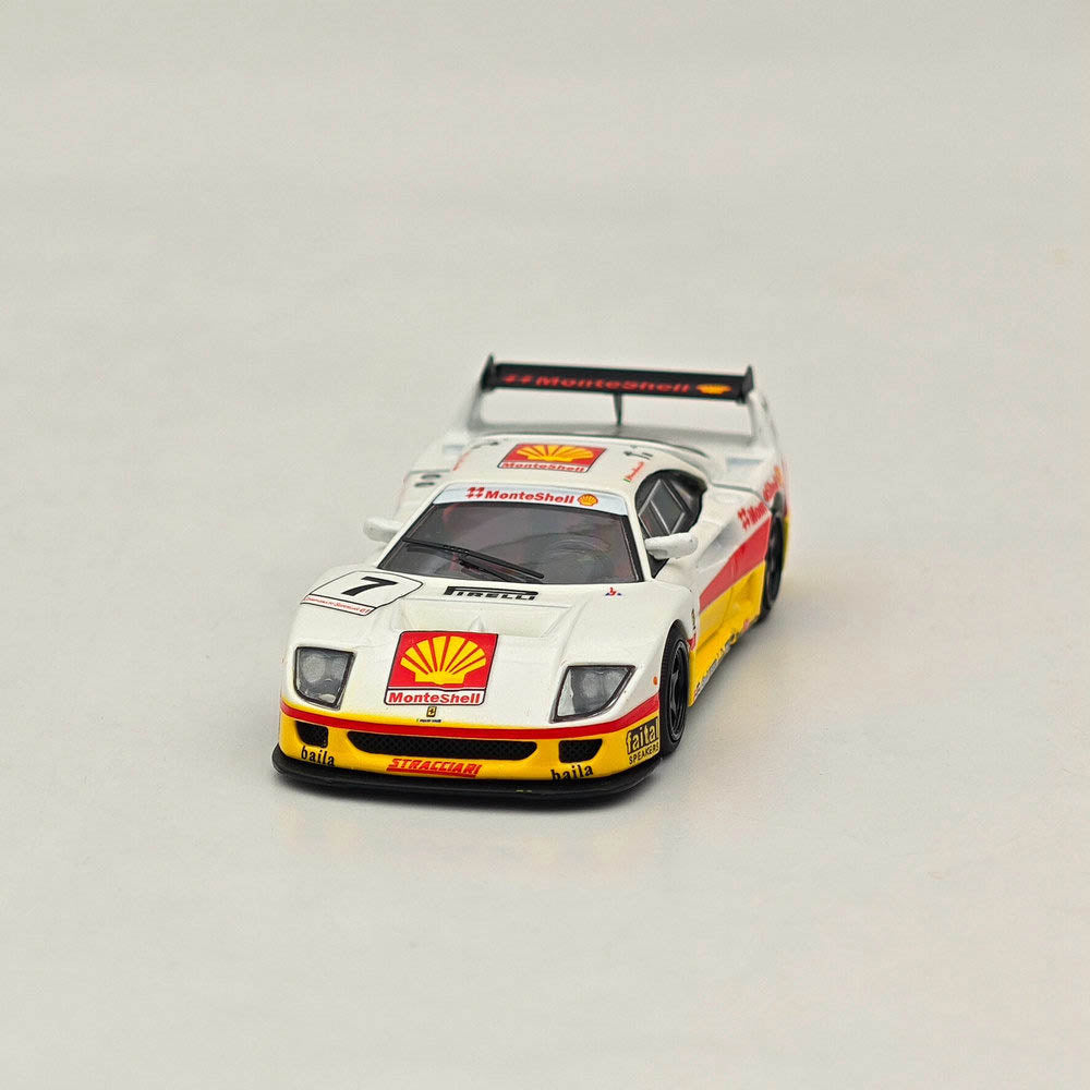 1/64 Scale Ferrari F40 LM #7 Racing Sports Car Model - Legend Series with Opening Tail Gate - White - Perfect for Collectors, Display, and Racing Enthusiasts