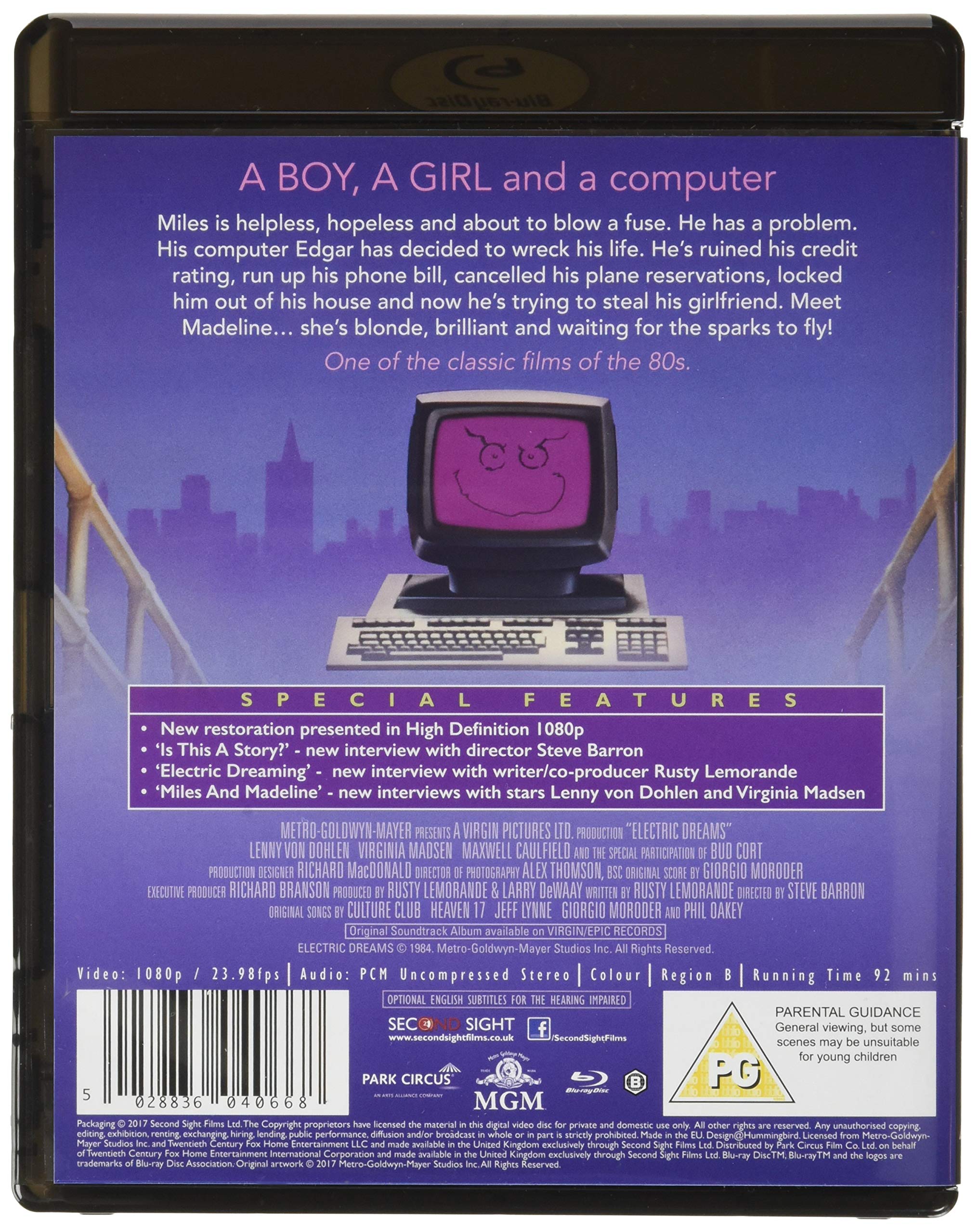 Electric Dreams (Blu-ray) | Classic 80s Romantic Comedy | Perfect for Movie Nights & 80s Nostalgia Fans