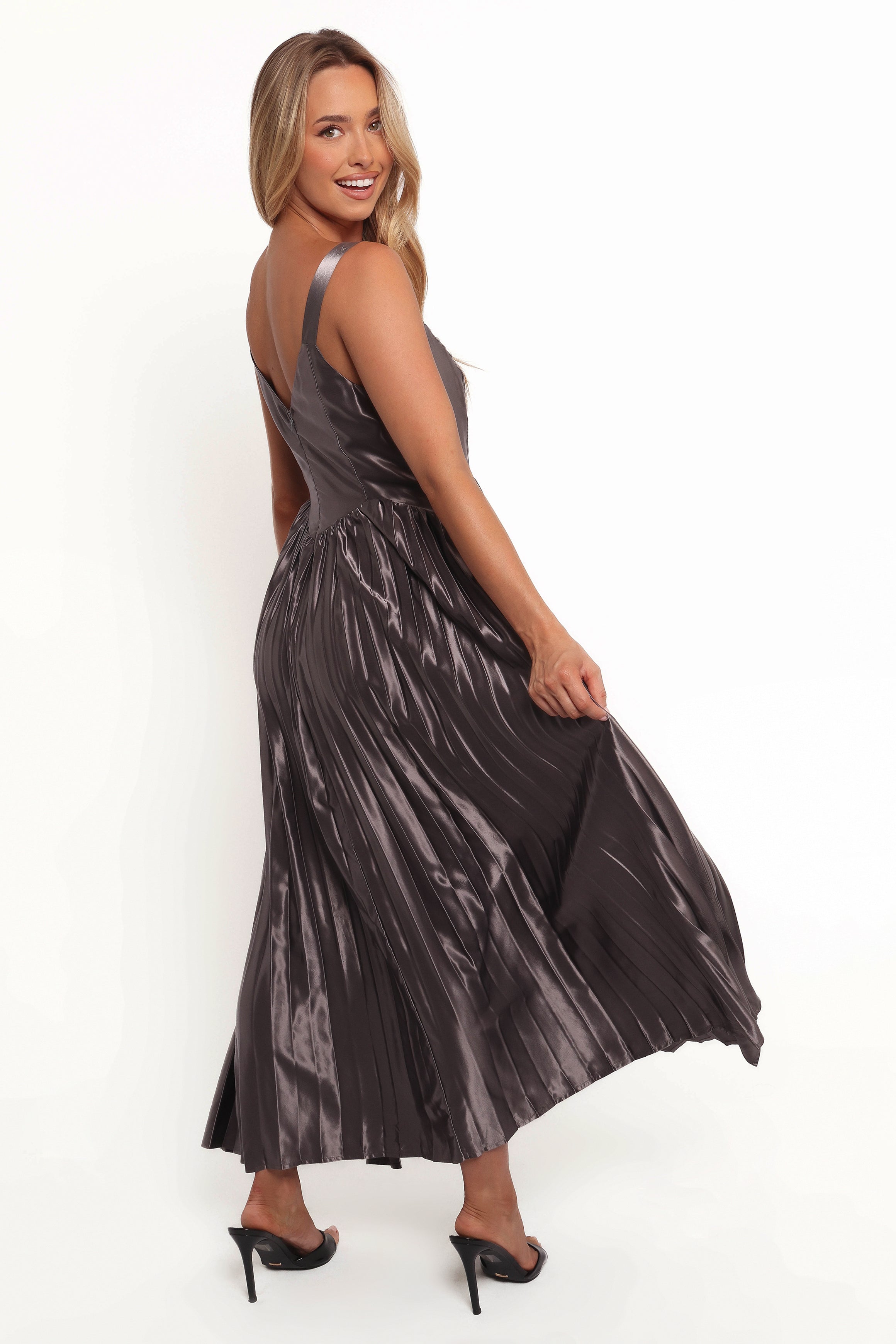 Camala Maxi Dress - Grey Silver | Elegant Long Flowy Dress for Women | Perfect for Summer, Beach, Parties & Casual Wear