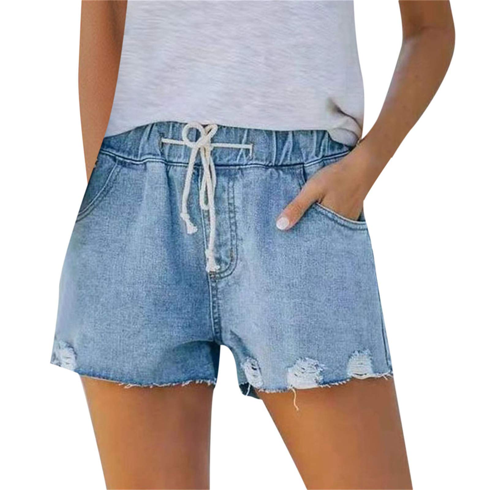 Women's Stretch Skinny Jeans - Sexy Denim Shorts with Pockets | Casual Fashion for Summer, Travel & Night Out