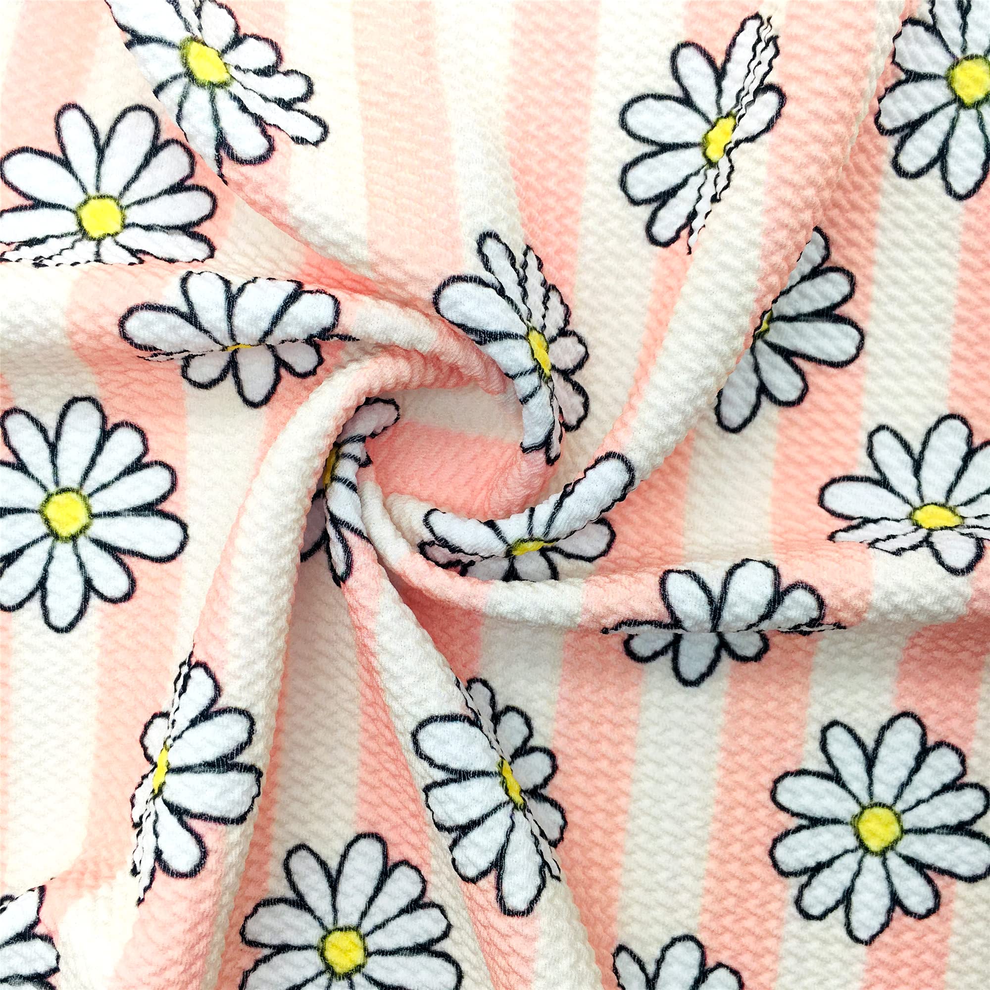 Flowers Pattern Stretch Spandex Fabric for Head Wraps & Hair Bows