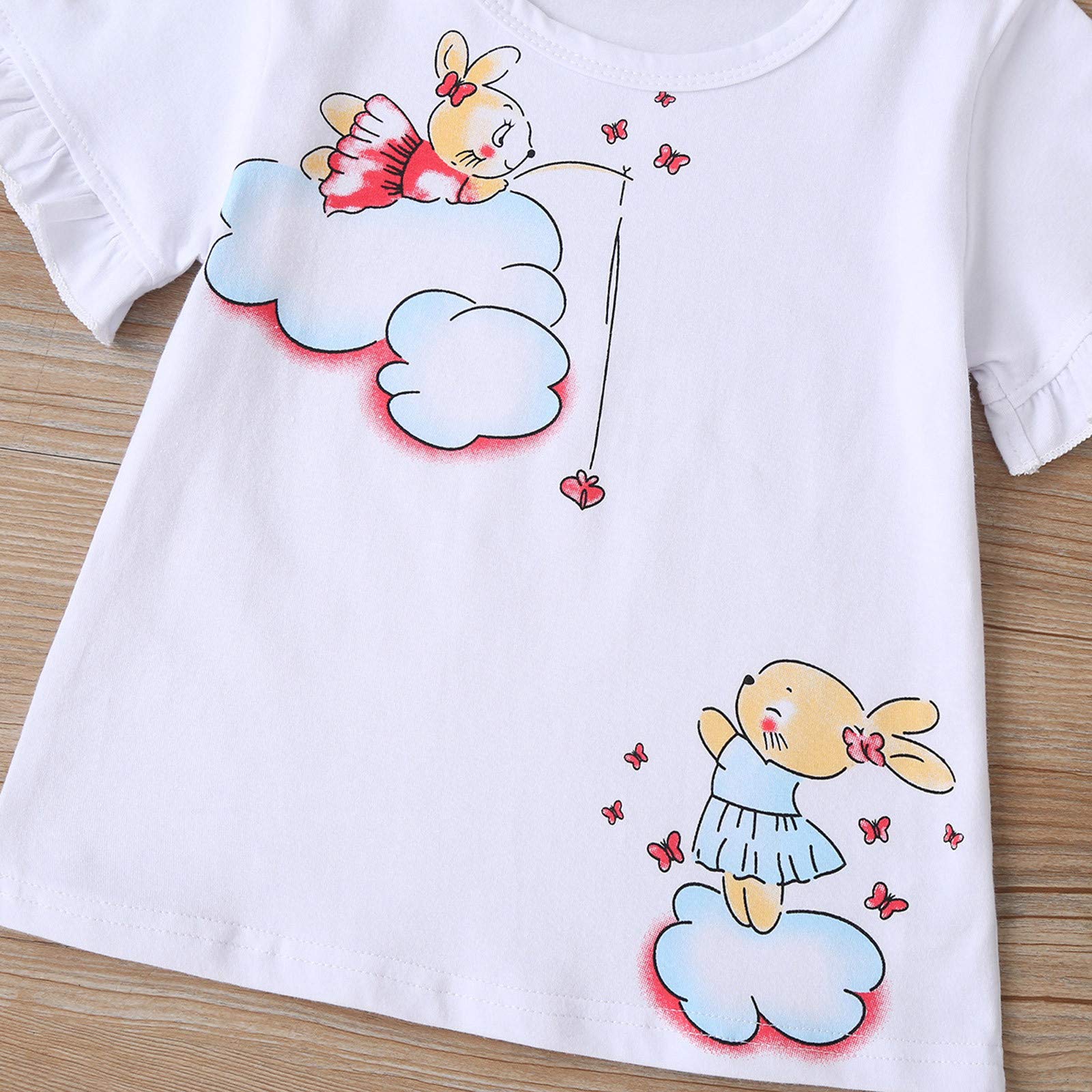 Toddler Girls & Boys Short Sleeve T-Shirt - Cute Easter Cartoon Print Cotton Tee for Kids | Perfect for Spring Outfits, Easter Celebrations & Playdates