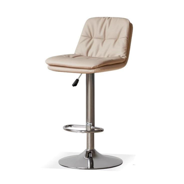 17.3x20.1x34.6–42.5 inch / 44x51x88–108 cm / milk tea color / organic leather bar stool
