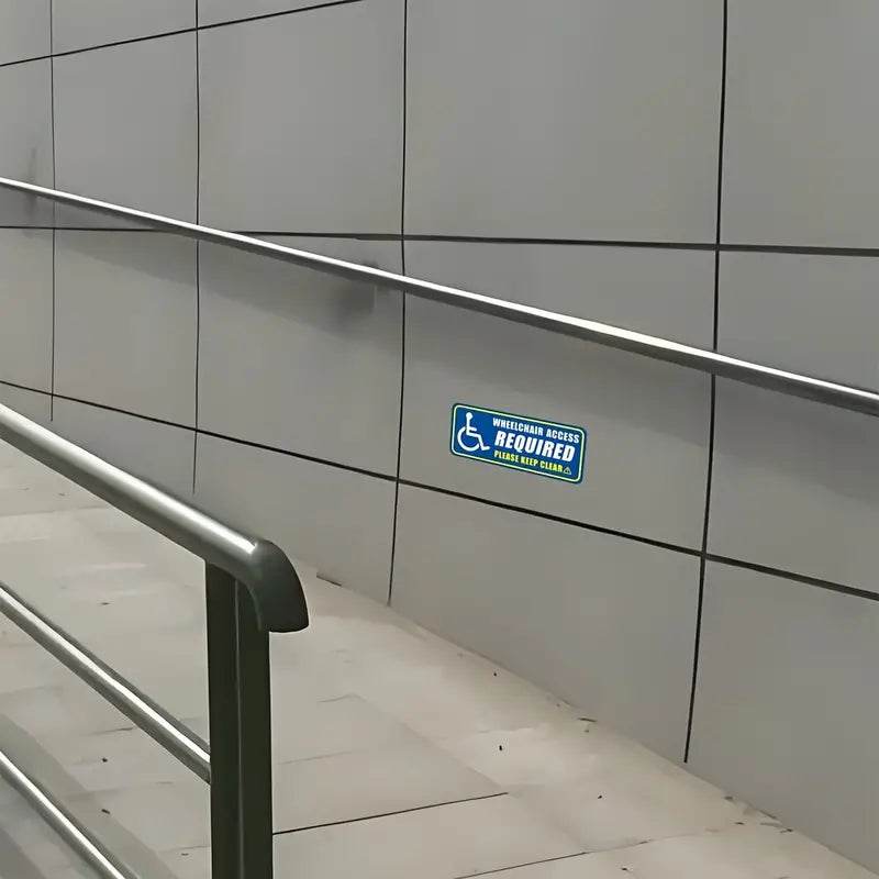 Waterproof & Fade Resistant Wheelchair Access Signs - 2 Pack ADA Compliant Restroom & Building Door Signs for Disabled Accessibility