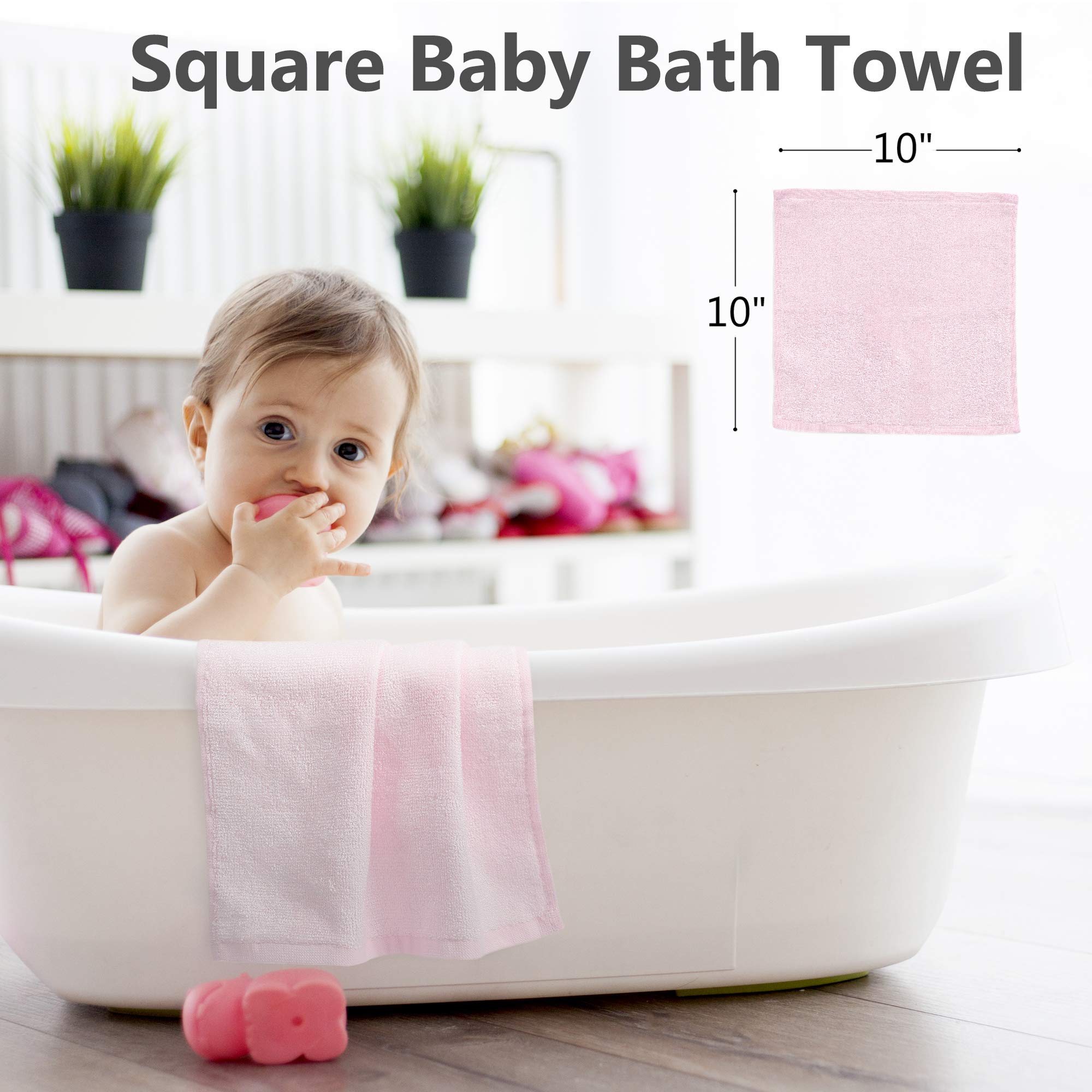 6 Pack Ultra Soft Baby Washcloths for Newborn & Toddler - 10