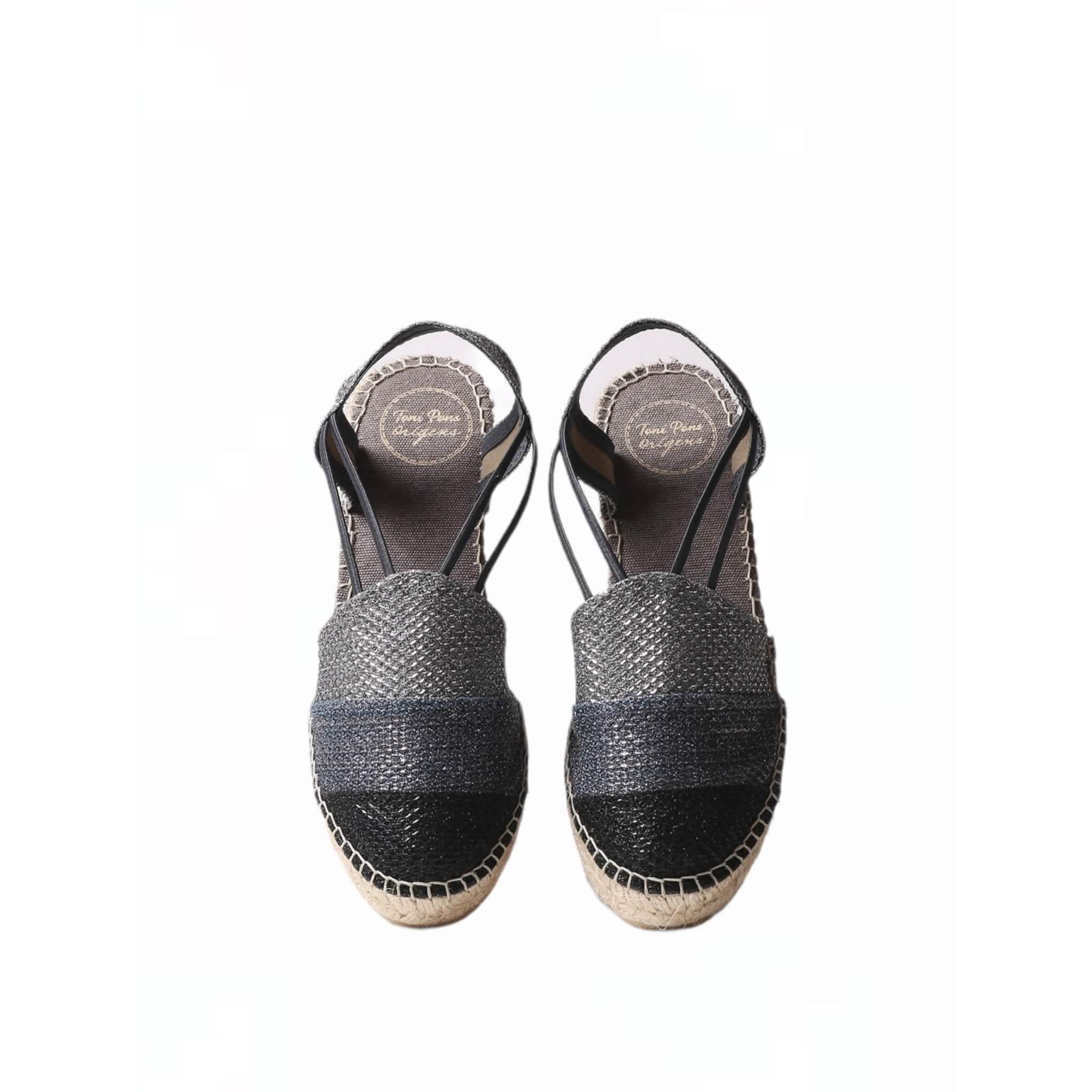 Women's Patchwork Shimmery Wedge Espadrille Sandals - Comfortable Summer Beach Shoes for Walking, Travel & Vacation Outfits
