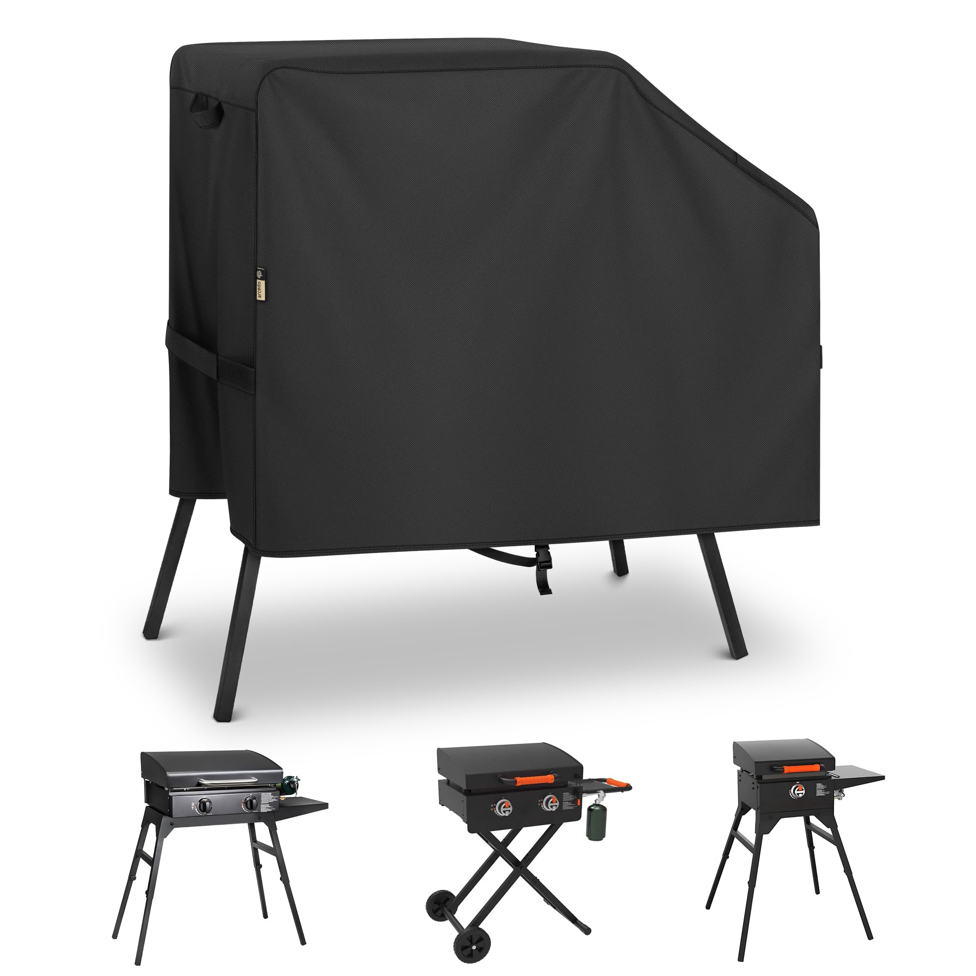 Heavy Duty Waterproof Griddle Cover for Blackstone 22 & 17 Inch Grills - Windproof, Rip-Proof BBQ Accessory with Hood & Stand | Perfect for Outdoor Cooking, Backyard Parties & Camping Trips