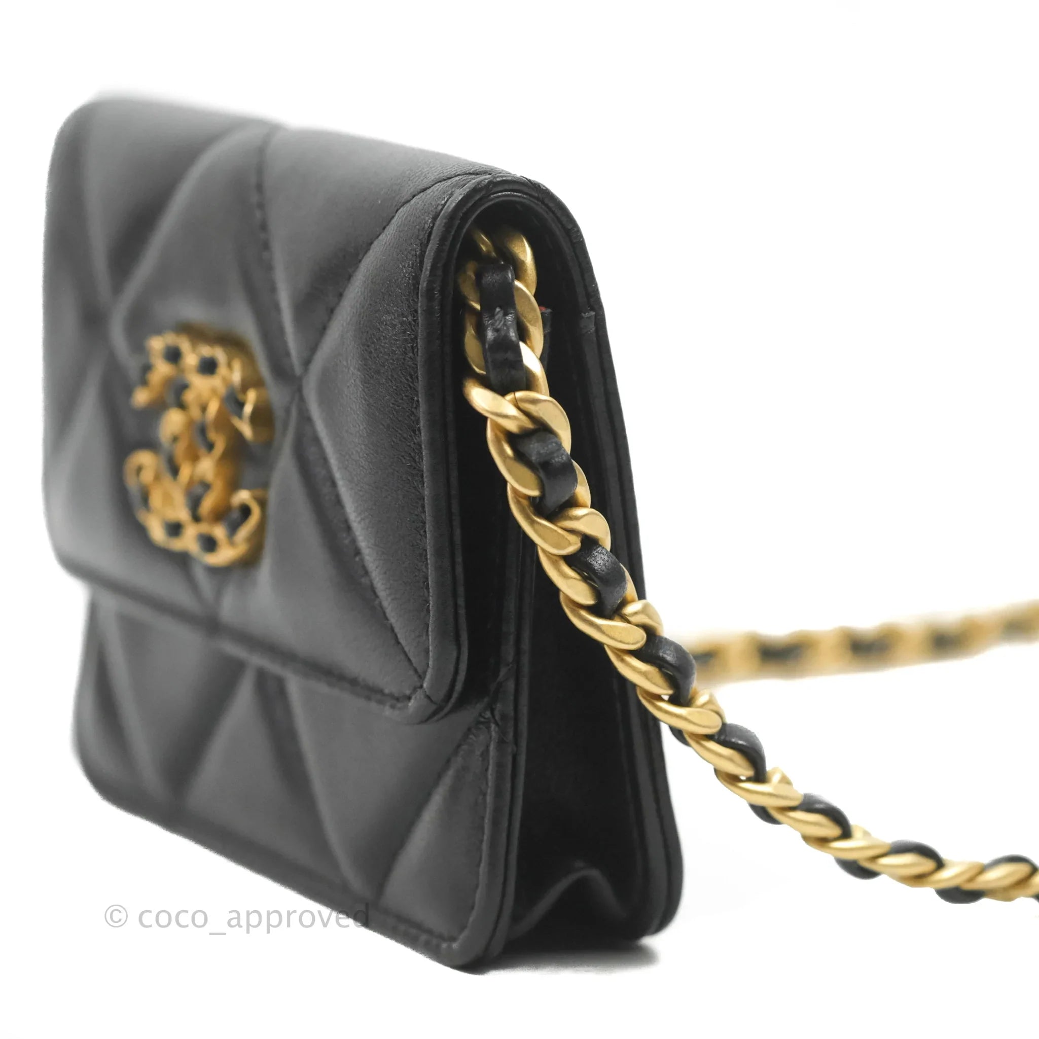 Chanel 19 Card Holder With Chain Black Mixed Hardware - Luxury Wallet for Women - Perfect for Everyday Use, Travel & Special Occasions