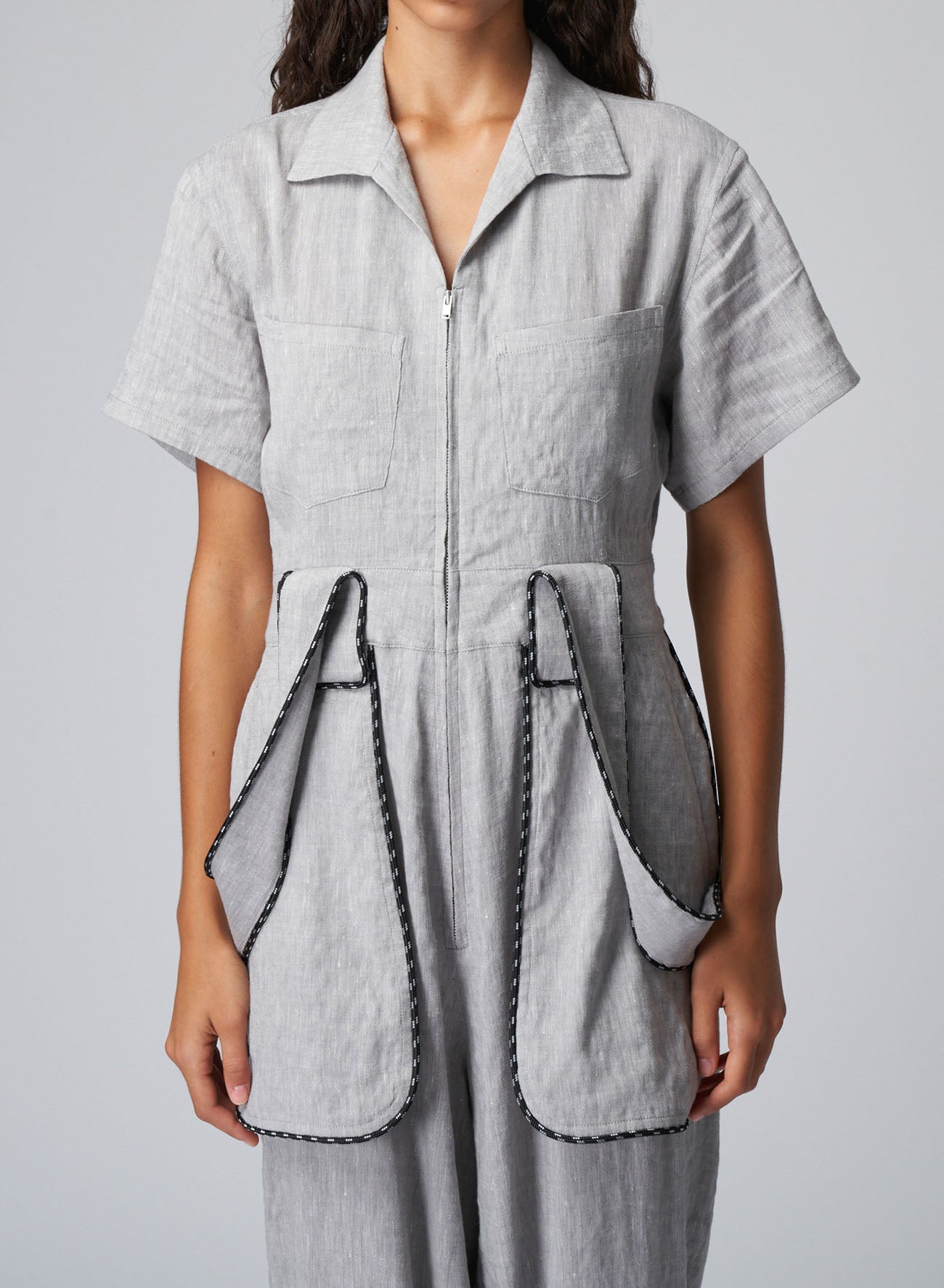Breathable Linen Rayon Jumpsuit with Multiple Pockets - Comfortable Summer Romper for Women, Casual Outfit for Beach, Travel & Everyday Wear