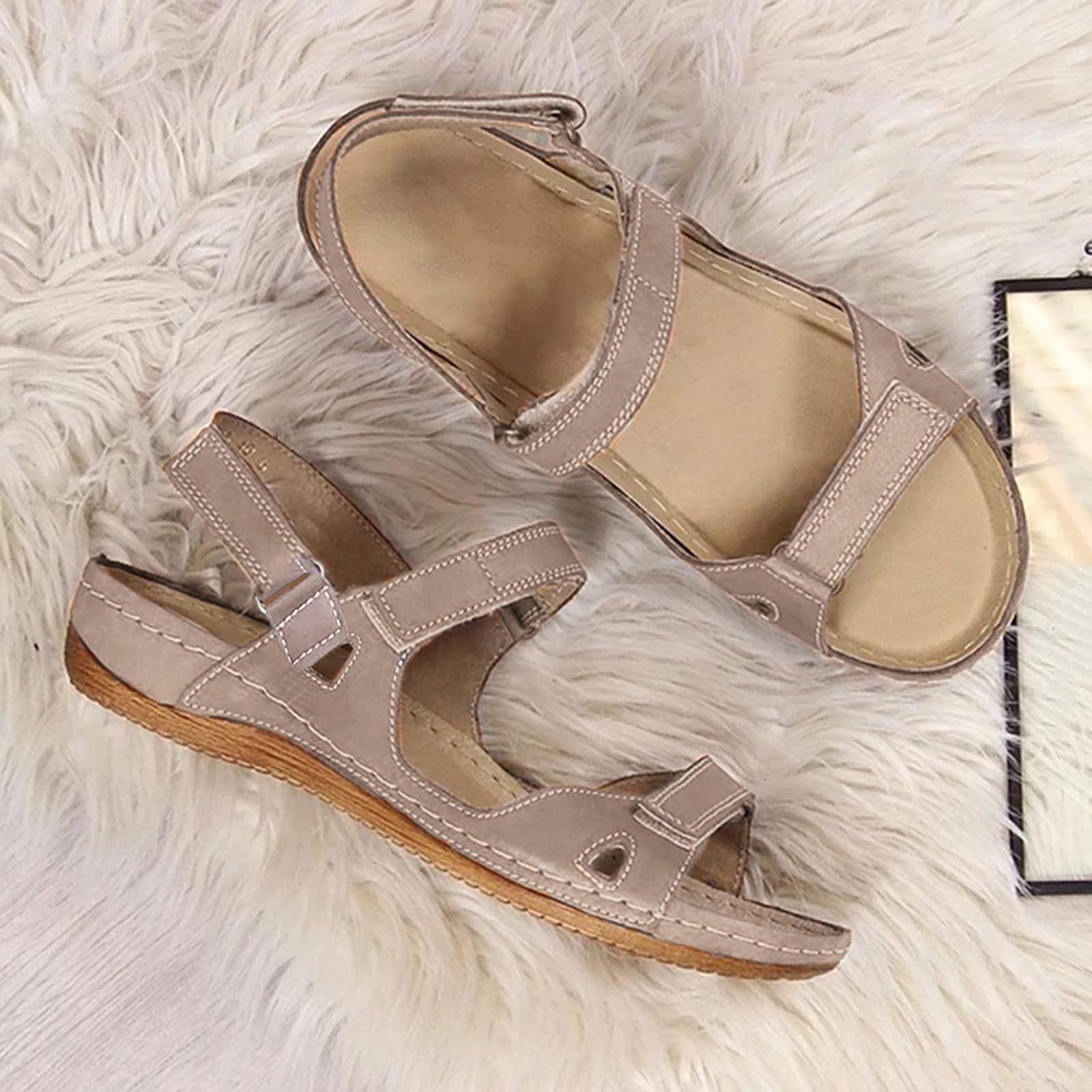 **Cathalem Women's Comfortable Summer Sandals with Arch Support - Orthotic Walking Sandals for Outdoor, Travel & Casual Wear**