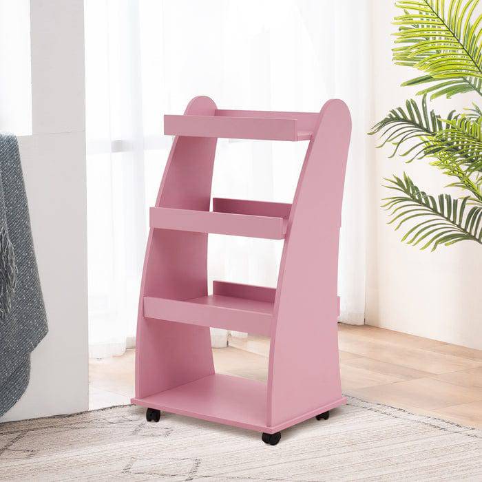 4-Tier Salon Rolling Utility Cart with Wheels - Mobile Storage Organizer for Hair Stylists, Nail Techs & Beauty Professionals - Perfect for Salon, Spa, Home & Office Use