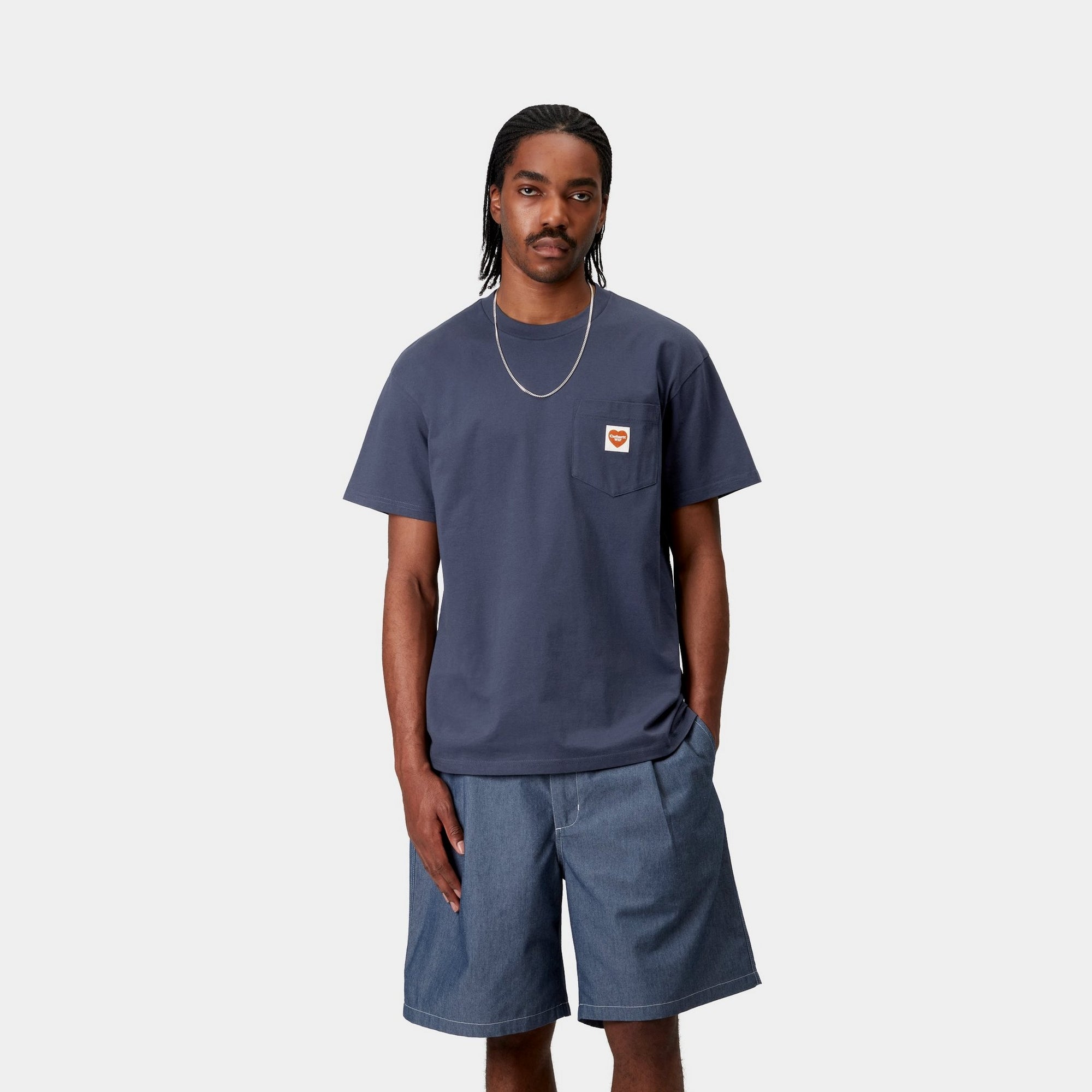 Blue Pocket Heart T-Shirt for Women & Men - Casual Comfort Fit Cotton Tee for Everyday Wear, Dates & Outings