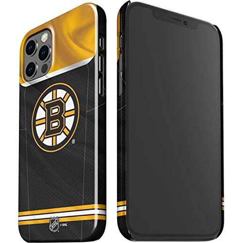 Official NHL Boston Bruins Home Jersey Design Skinit Lite Phone Case for iPhone 12 Pro Max - Slim Protective Cover for Sports Fans & Hockey Enthusiasts - Perfect for Game Days, Travel & Everyday Use