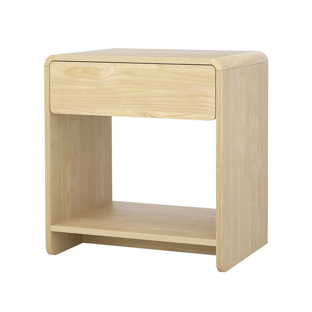 Modern Pine Bedside Table with Drawer and Open Shelf - Perfect for Bedroom Storage and Nightstand Organization