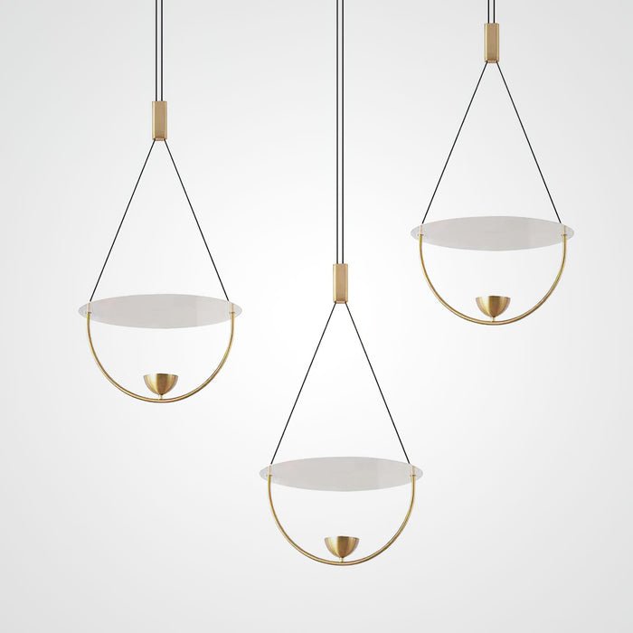 Aurelia Disc Pendant Lamp - Modern Scandinavian Ceiling Light Fixture for Dining Room, Kitchen Island & Living Room Decor