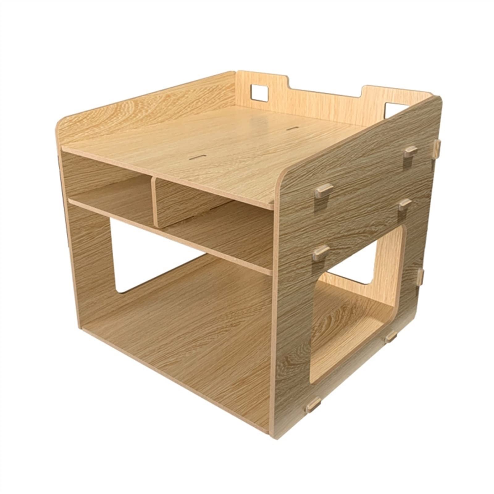 Wooden Printer Stand with Storage Shelf - Desktop Organizer for Printer, Paper & Pens | Compact Home Office Desk Accessory (Color: B) | Perfect for Small Spaces & Workspace Organization