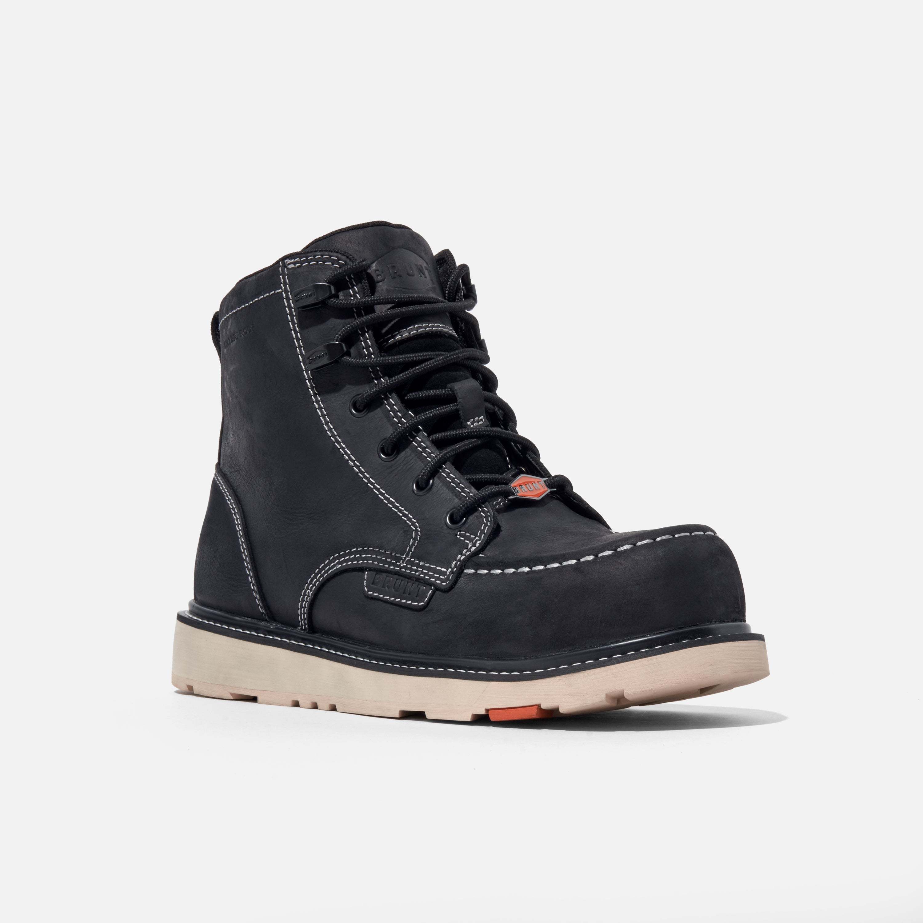 BRUNT Men's Marin 6 Waterproof Moc Toe Work Boot - Steel Toe Safety Shoes for Construction & Outdoor Work - Slip Resistant & Comfortable for All-Day Wear