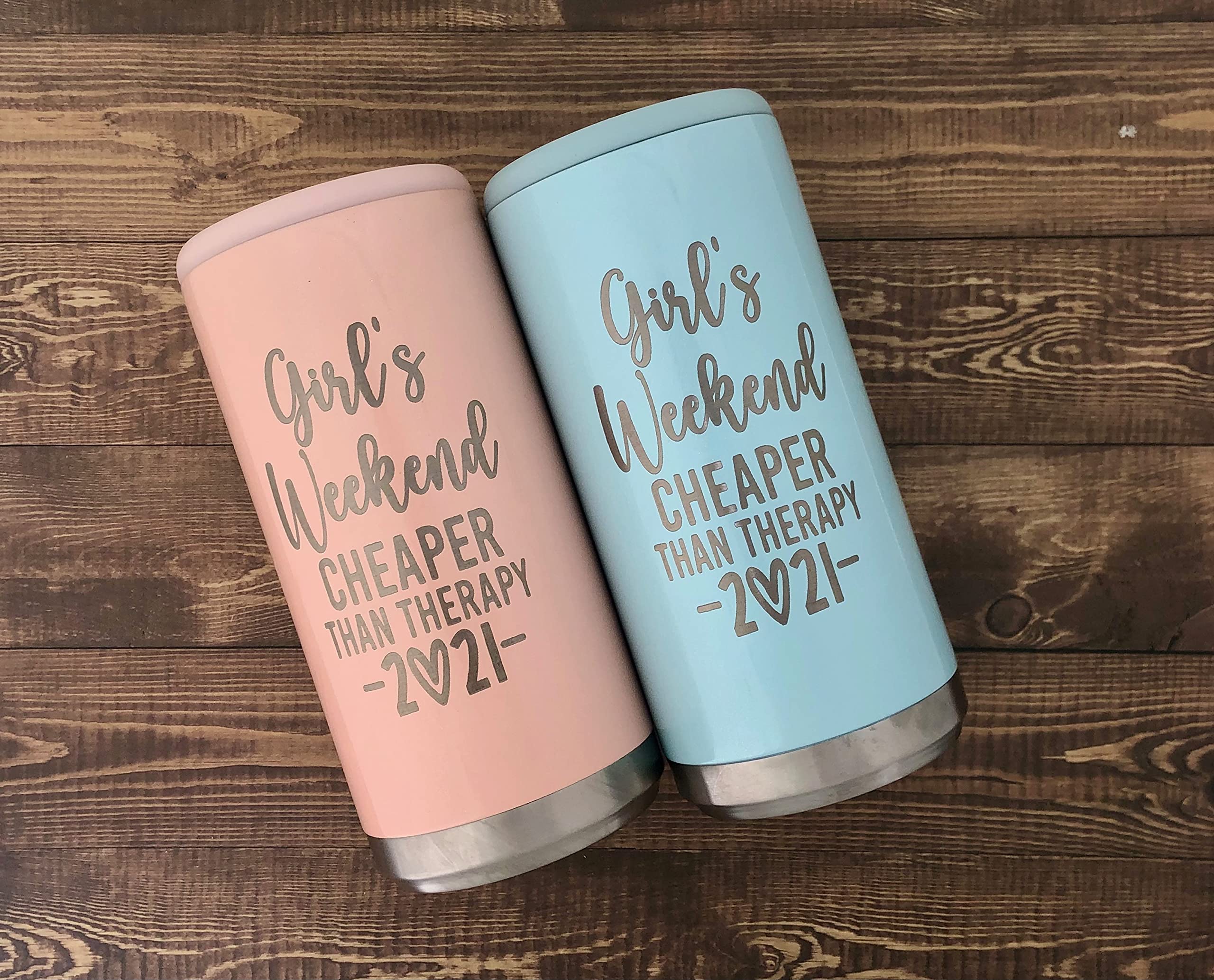 Personalized Skinny Can Cooler for Girls Weekend - Hard Seltzer & Slim Can Insulated Tumbler - Perfect for Girls Getaway, Vacation & Trip Weekend - Great for Pool Parties, Beach Outings & Bachelorette Celebrations