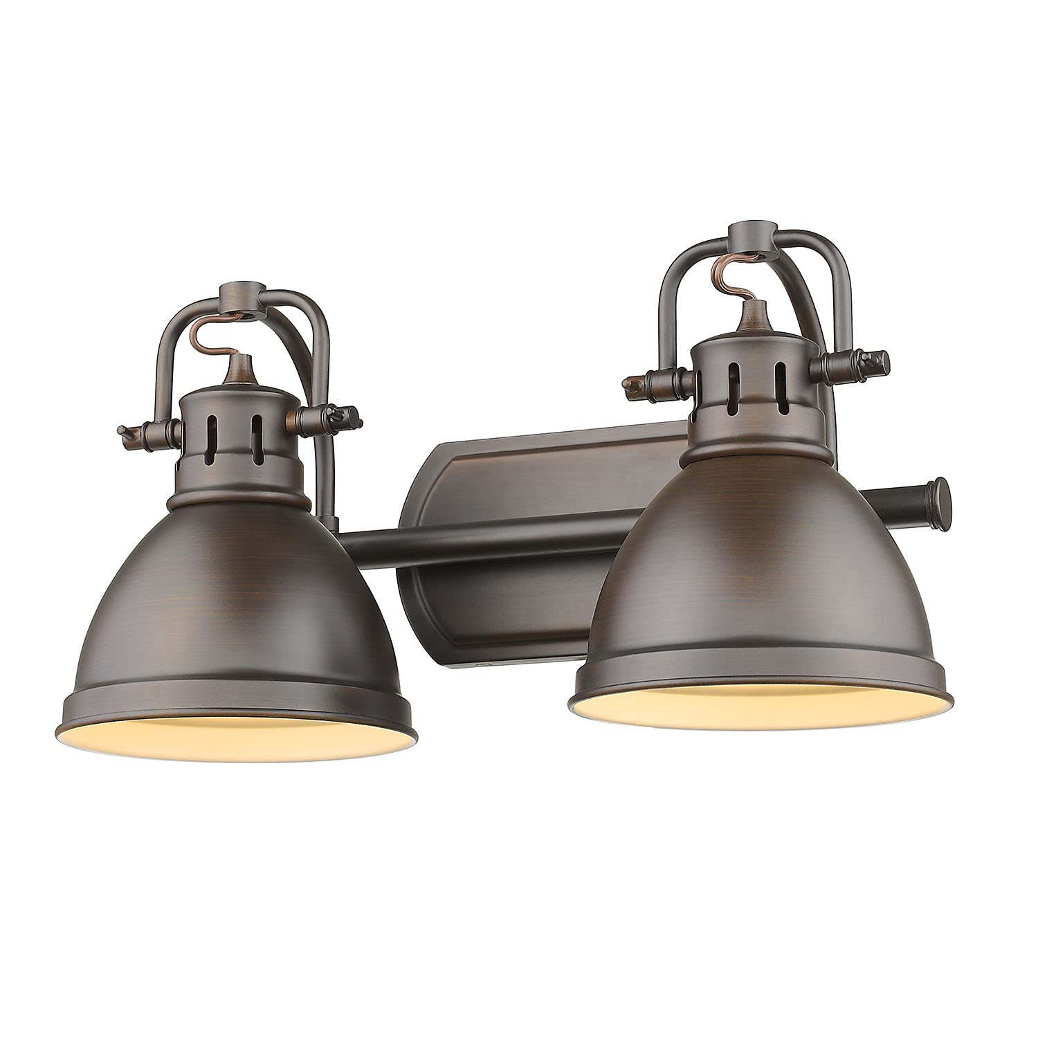 Golden Lighting Duncan 2-Light Metal Bathroom Vanity Light Fixture in Rubbed Bronze Finish - Perfect for Modern Bathroom Decor and Vanity Lighting