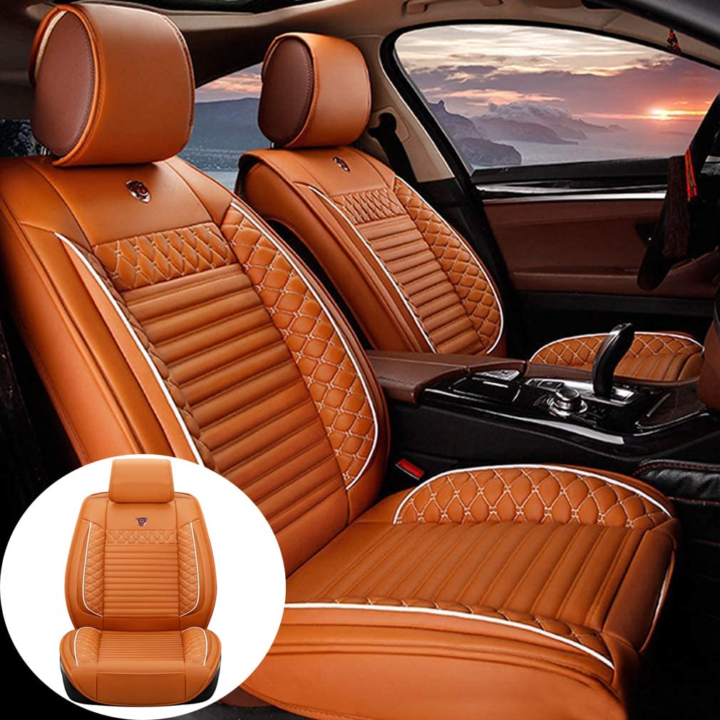 Maidao All-Weather Custom Car Seat Covers for Toyota Tundra 2000-2021 - 5-Piece Full Set (Front & Rear) - Airbag Compatible, Waterproof, Wear-Resistant Leatherette Seat Protectors - Perfect for Daily Commuting, Road Trips & Off-Road Adventures