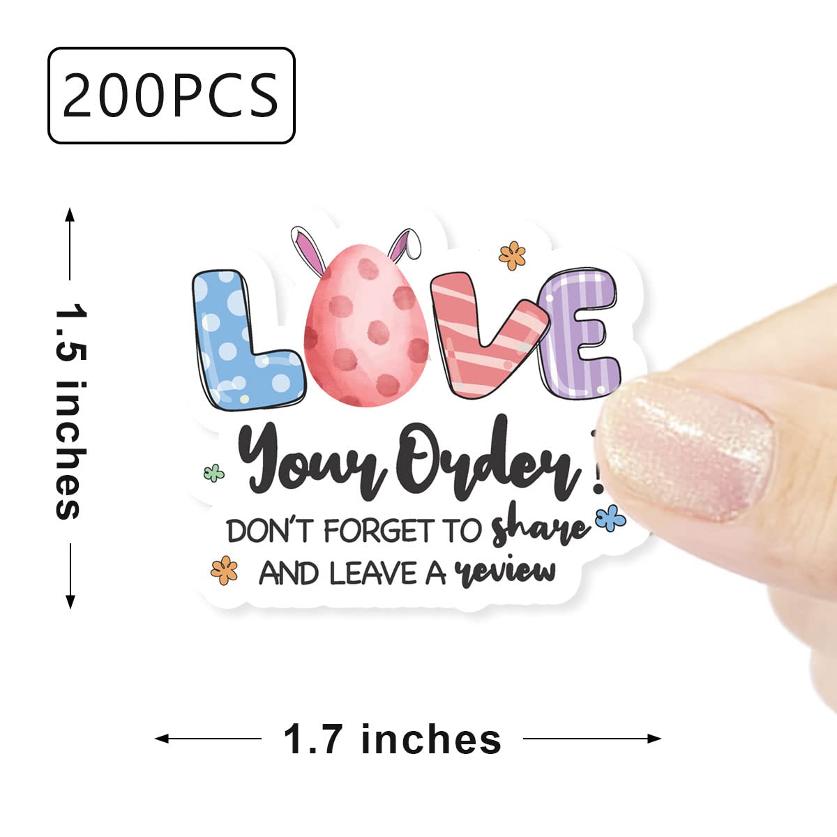 200-Piece Easter Stickers for Small Business Packaging - Cute Envelope Seals for Handmade Goods, Easter Gifts & Small Shop Branding - Perfect for Easter Cards, Party Favors & Craft Projects