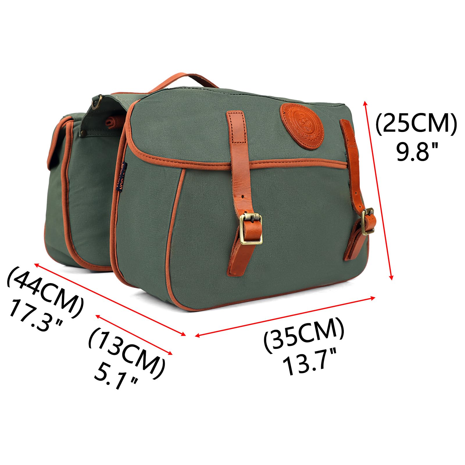 Waterproof Canvas Bicycle Pannier Bags - Tourbon Bike Rear Seat Carrier Bag with Double Side Panniers for Cycling, Commuting & Outdoor Adventures