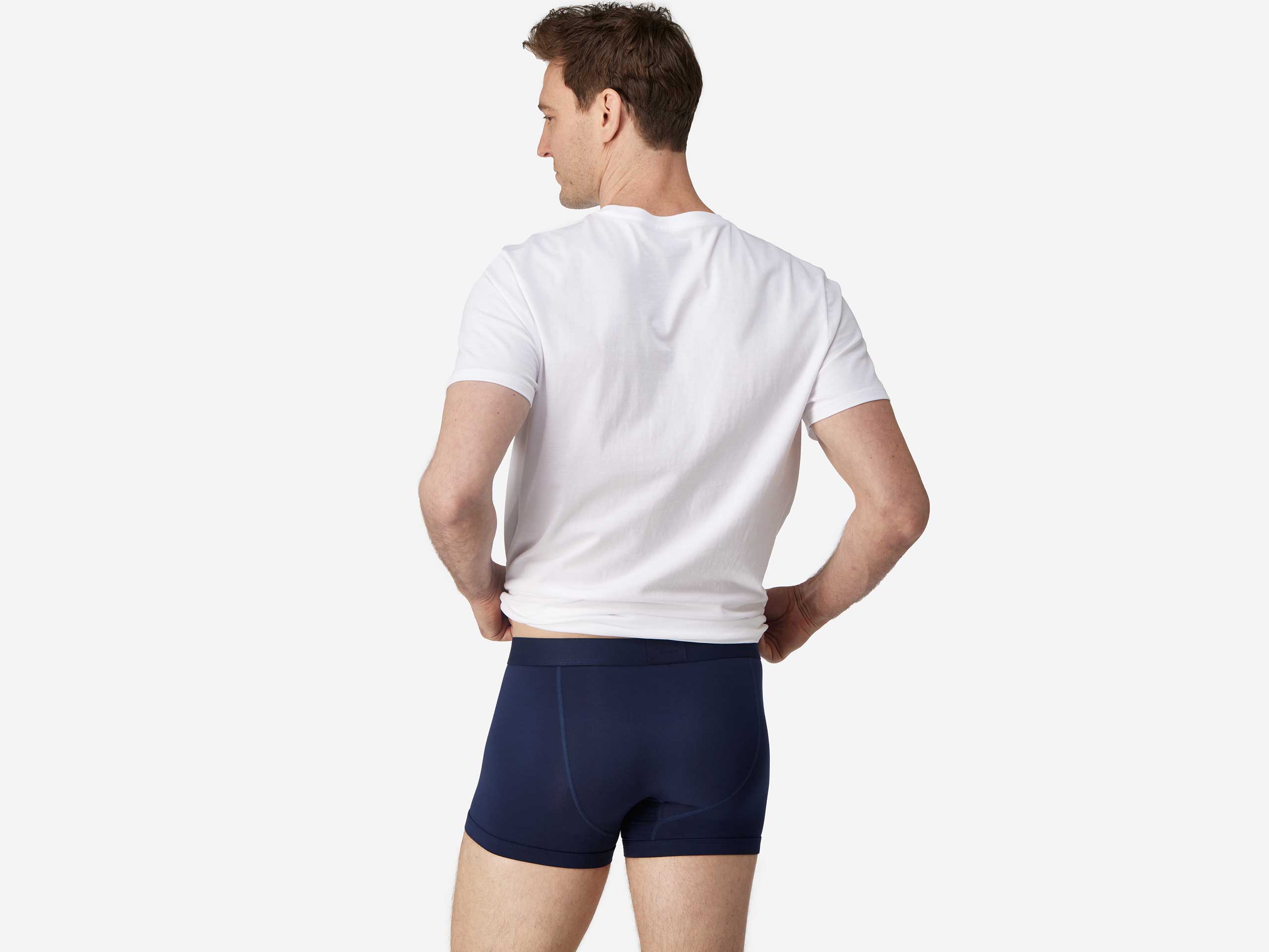 Men's Comfortable Boxer Briefs - Navy Blue Cotton Underwear for Daily Wear & Active Lifestyles