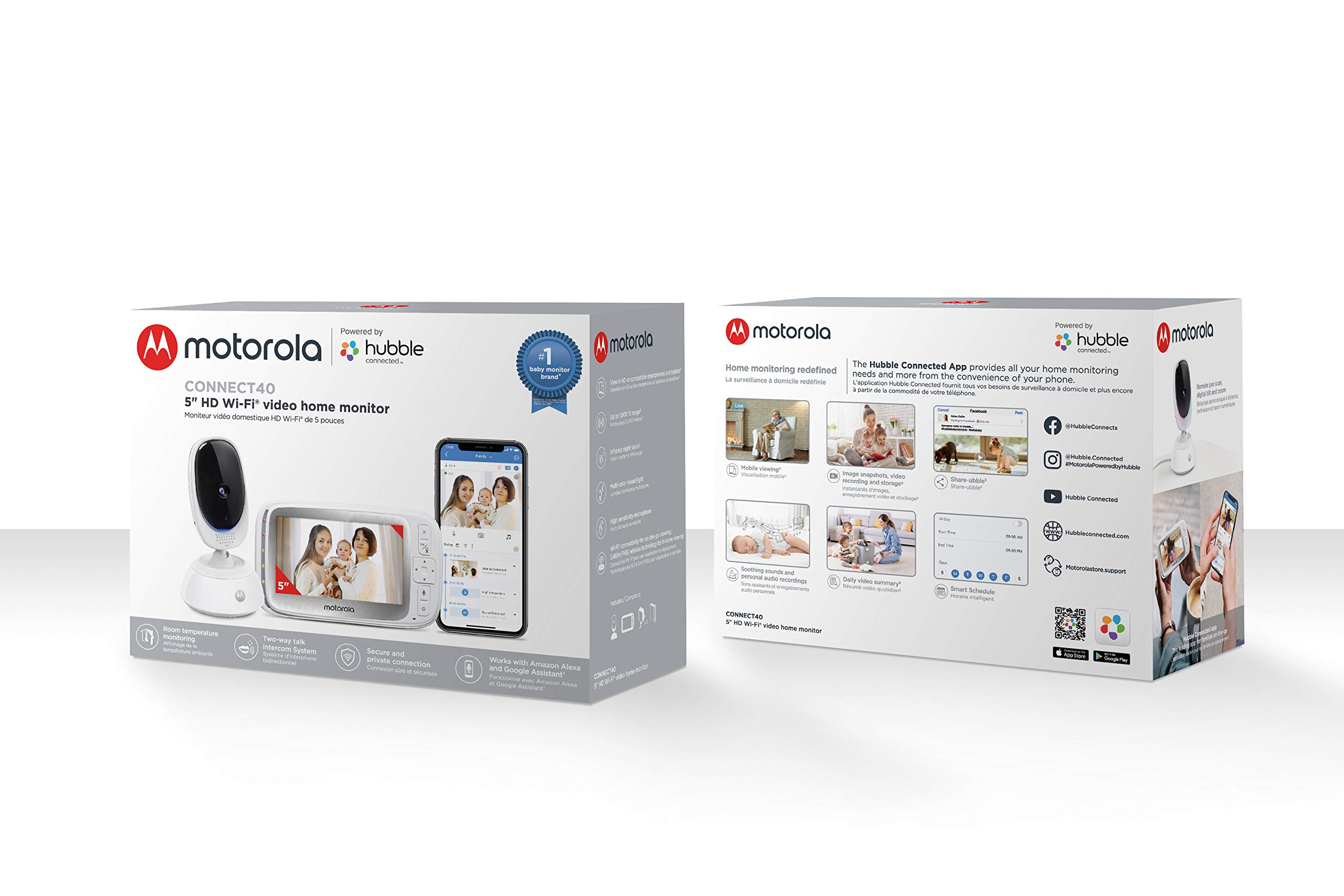 Motorola Connect40 Wireless Security Camera with WiFi & Voice Assistant - Baby, Elderly, Pet Monitoring System - Digital Pan/Tilt/Zoom & Night Vision - Home Security, Family Intercom, Smart Home Surveillance