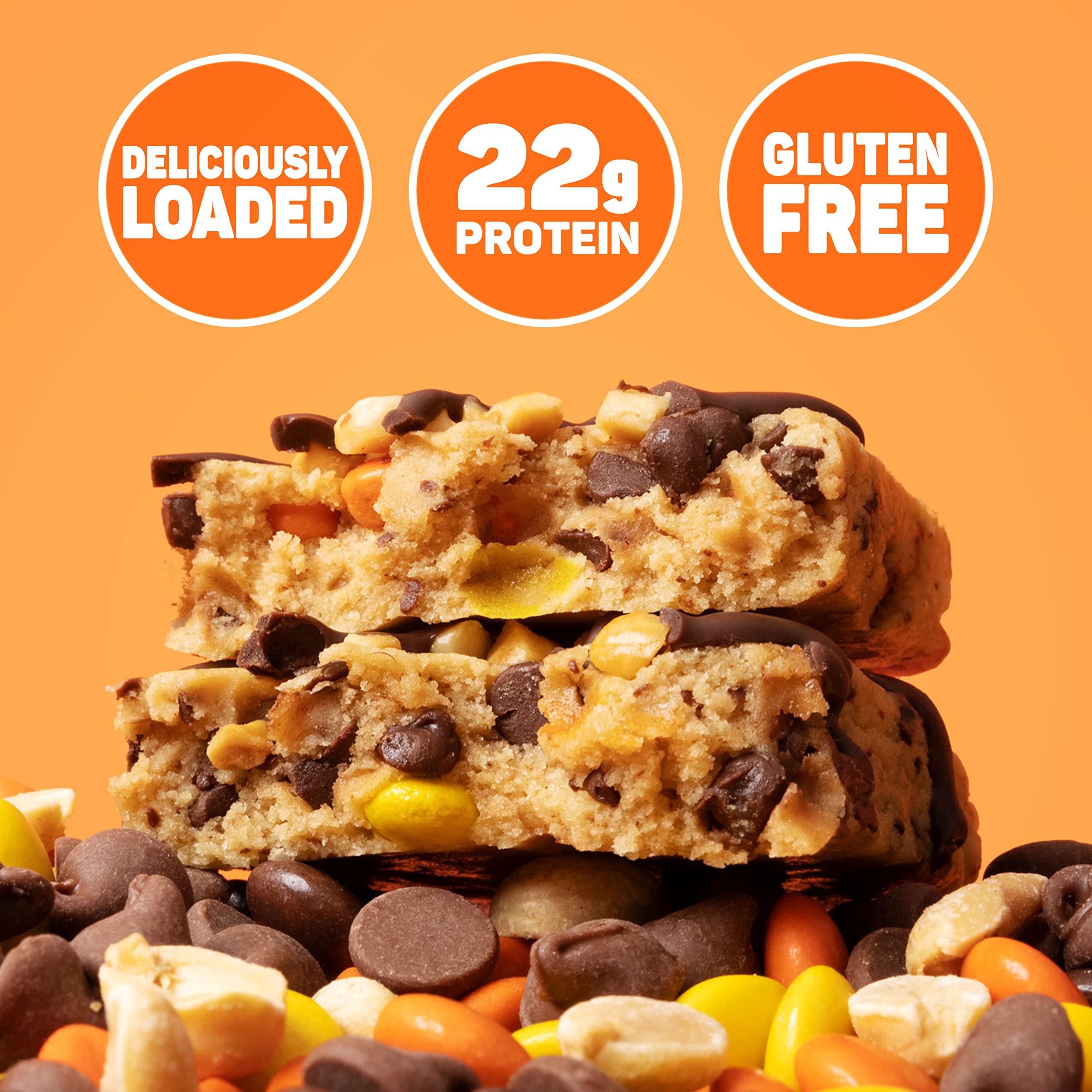 FITCRUNCH Loaded Cookie Protein Bar - High Protein, Gluten Free, Low Sugar, 12 Pack Peanut Butter Flavor - Perfect for Post-Workout Recovery, Gym Snacks & Healthy On-the-Go Nutrition